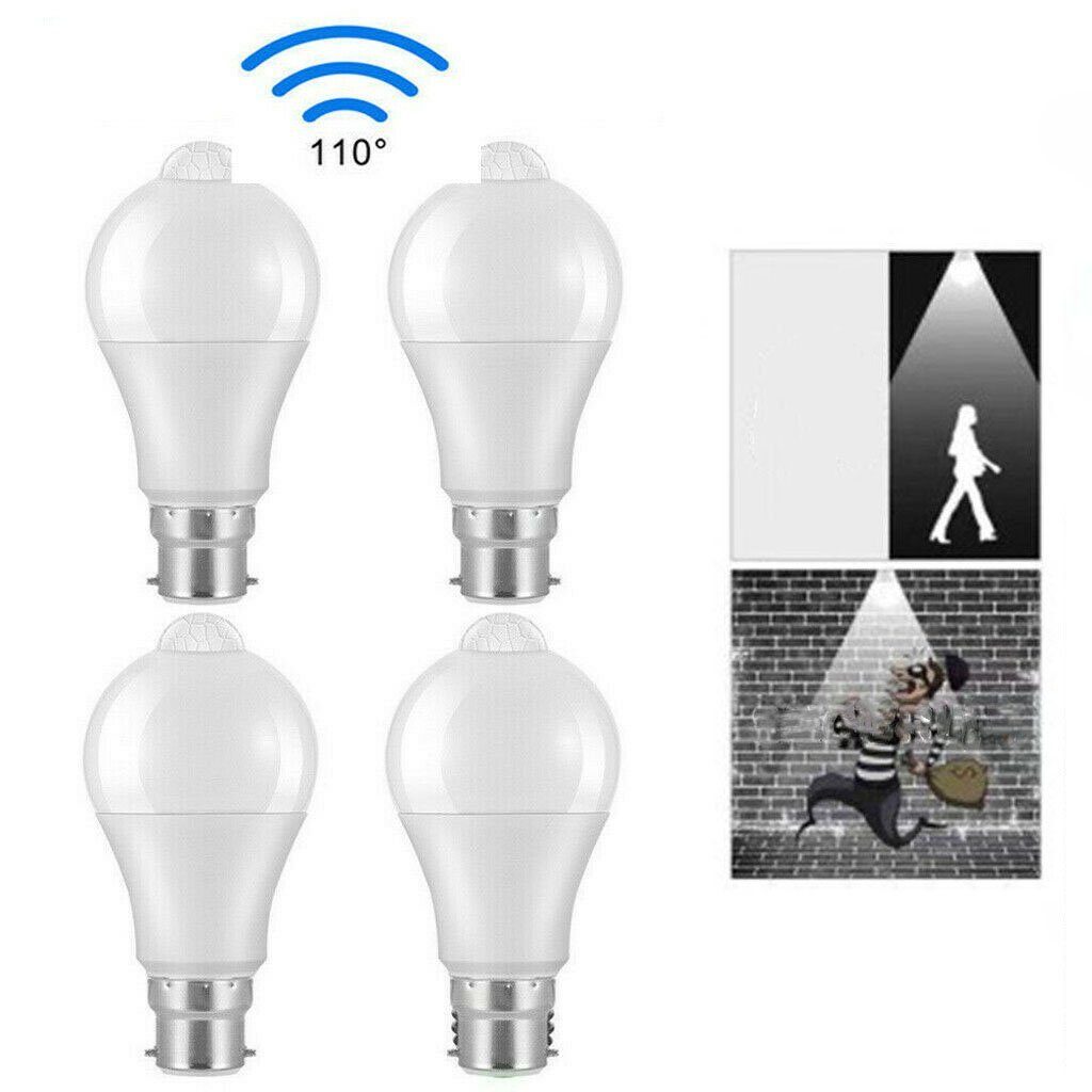 Smarte Automatische LED-Lampe Lampe, Lampe, Sensor E27 Glühbirne Balkon mit Stück Bewegungssensor für LED Haustür oyajia Garage Intelligente Treppen,1/2/4 12W