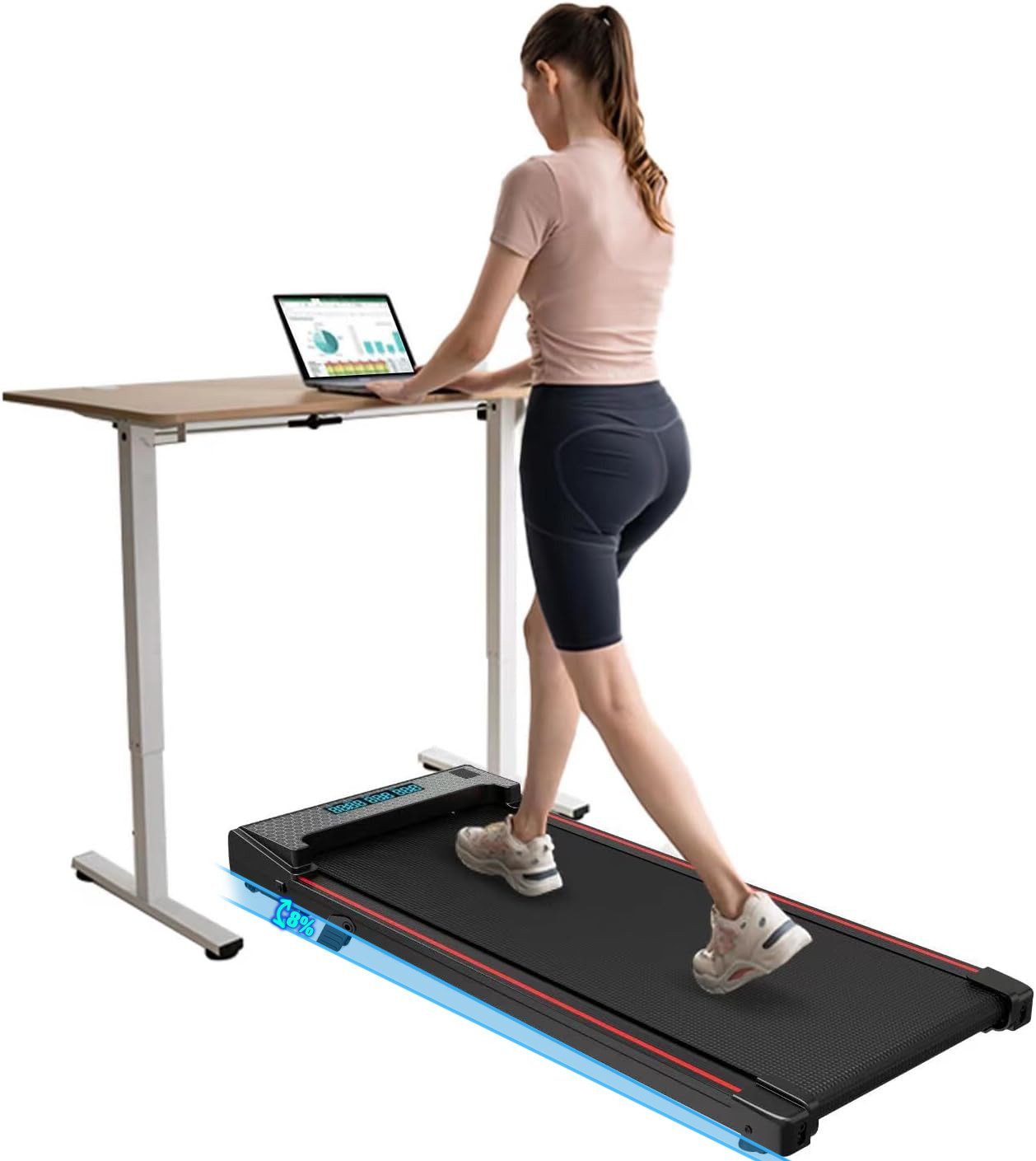 CITYSPORTS Laufband Laufbander 440/1200W motor, Walking/Jogging Pad,Max 6/12/10km/h (Mit Toolkit, Schmiermittel), integrierte transportrollen, mini-Laufband für Büro und Zuhause