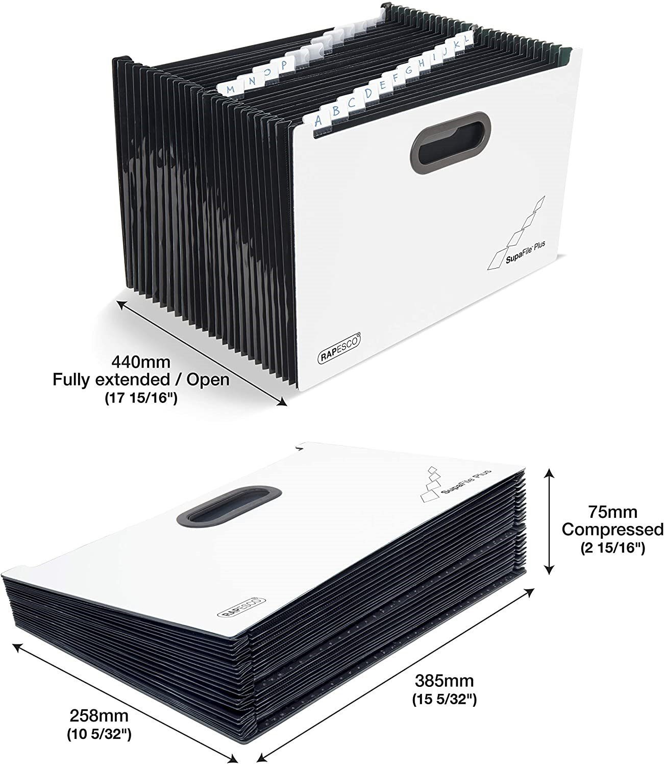 RAPESCO Organisationsmappe RAPESCO Fächermappe SupaFile Plus, DIN A4+, 26 Fächer, weiß