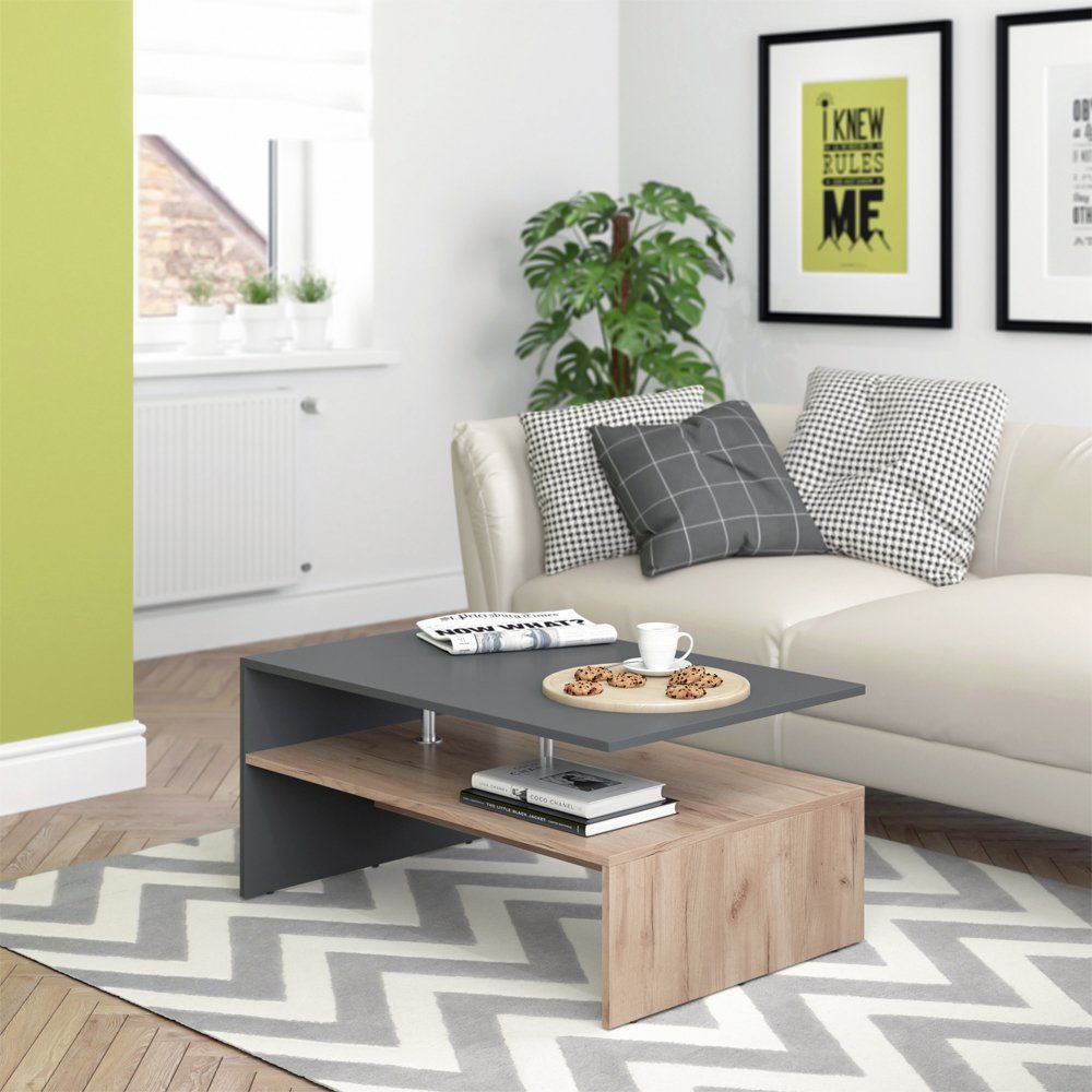 Vicco Couchtisch Amato, Anthrazit/Sandeiche, 90 x 60 cm günstig online kaufen