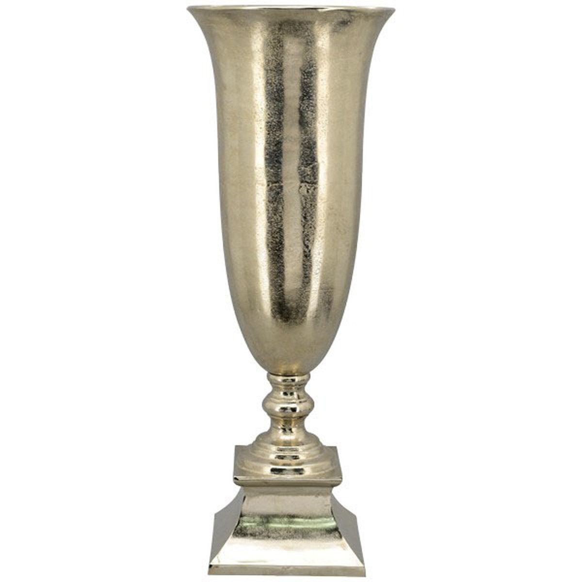 Annimuck Bodenvase Pokal GROS, Aluminium, 30x30x83 cm Bodenvase silber antik (1 St)