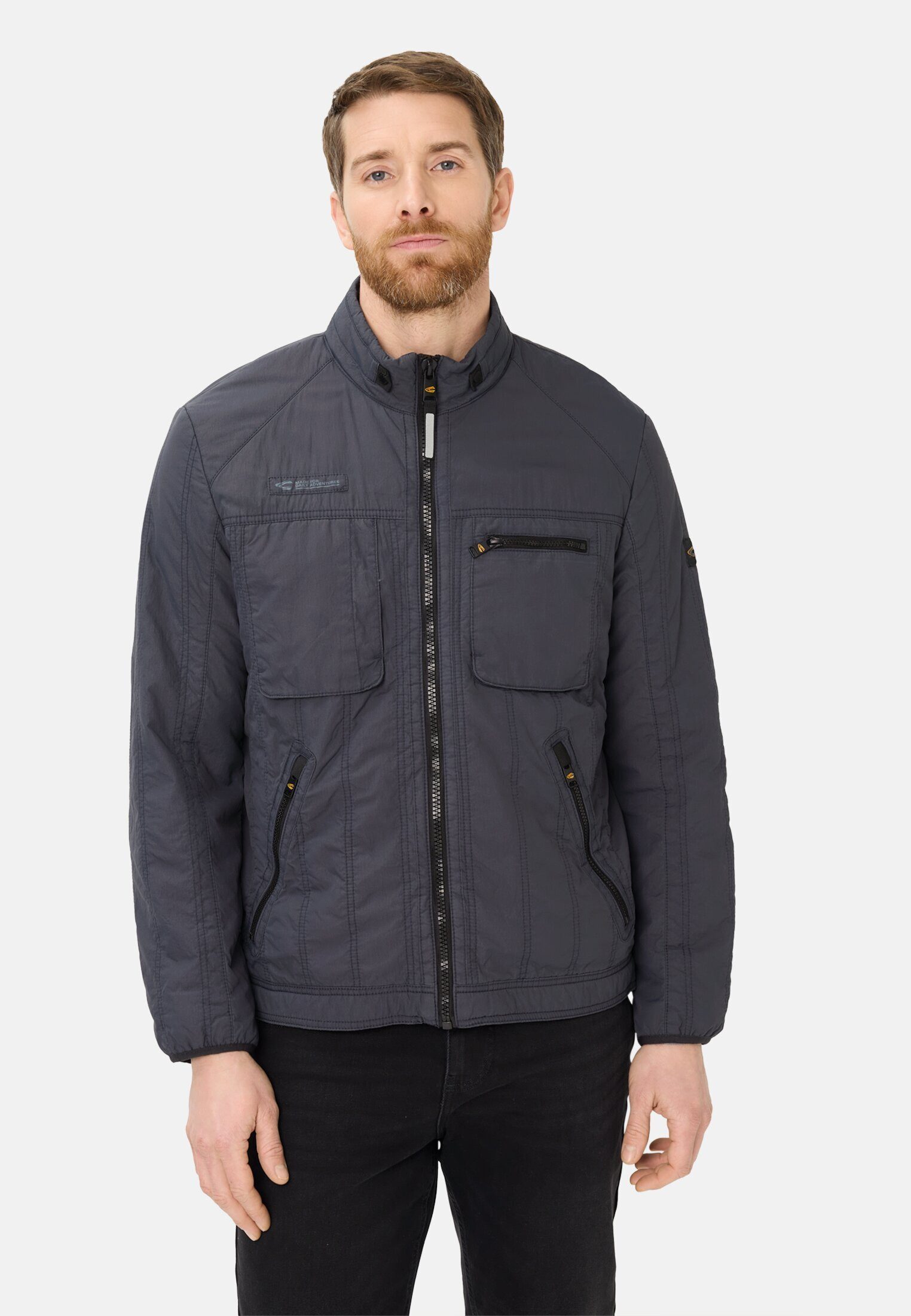 camel active Blouson mit Stehkragen Langarm Markenlogo