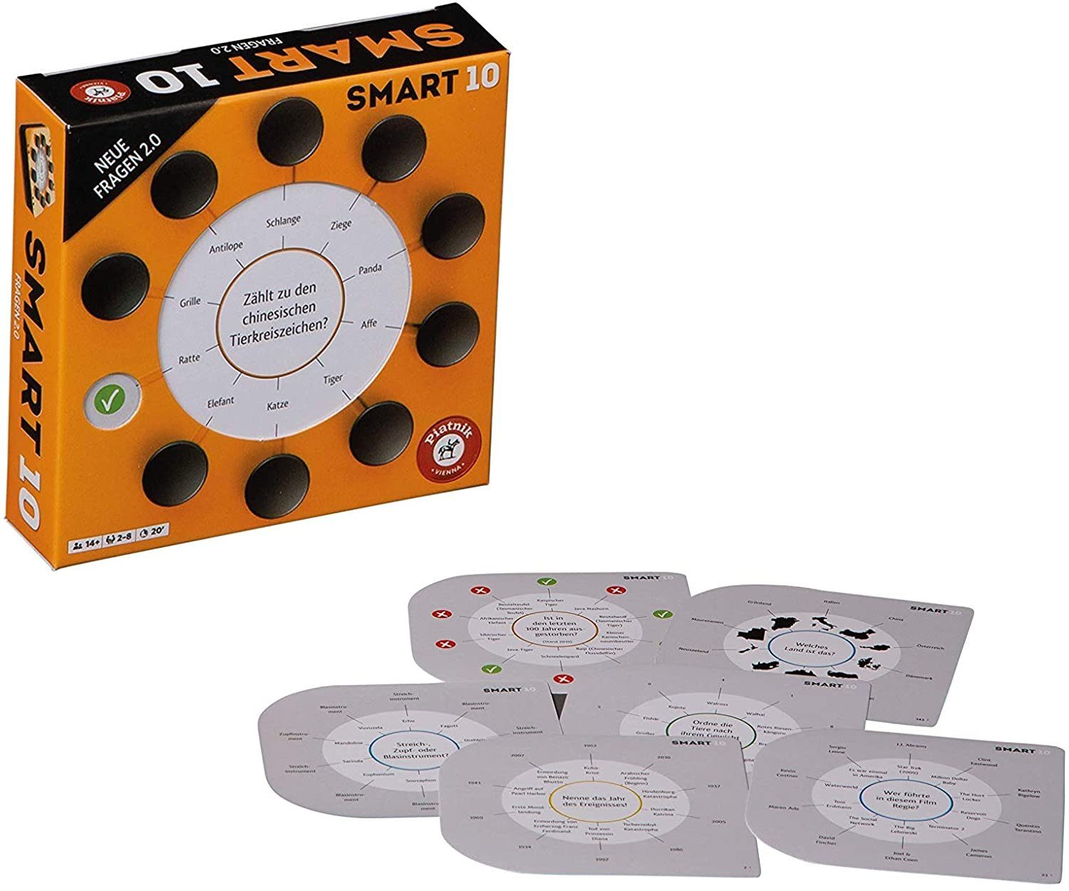 Piatnik Spiel Piatnik Pegasus PIA07183 - Smart 10, Zusatzfragen Quiz Rätsel Smartbox, Wissenspiel