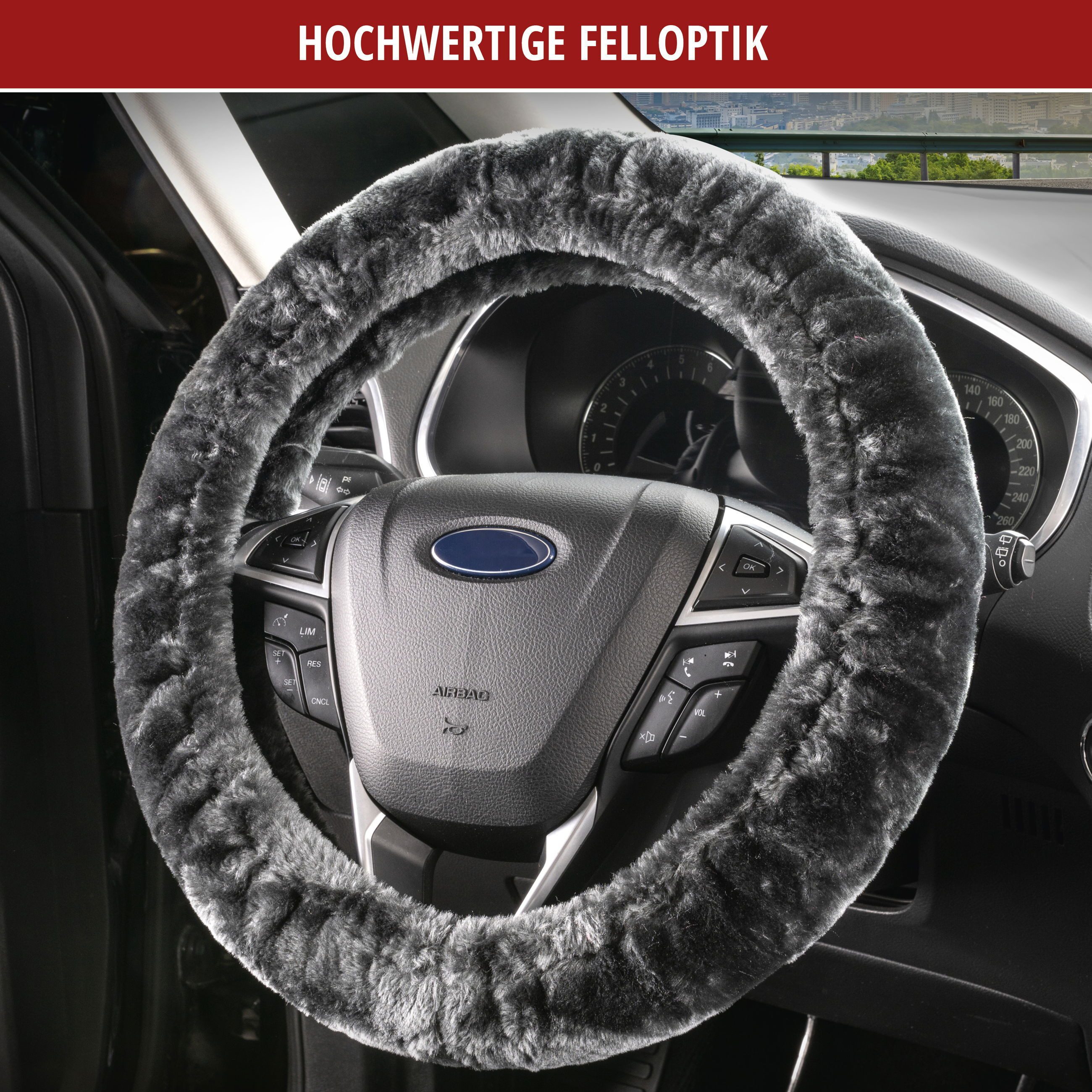 WALSER Steering Wheel Cover, Teddy Bear, (1-piece)