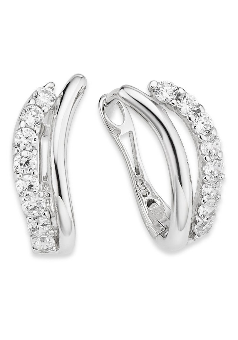 Bruno Banani Paar Creolen Schmuck Geschenk Silber 925 Ohrschmuck Ohrringe, mit Zirkonia (synth)