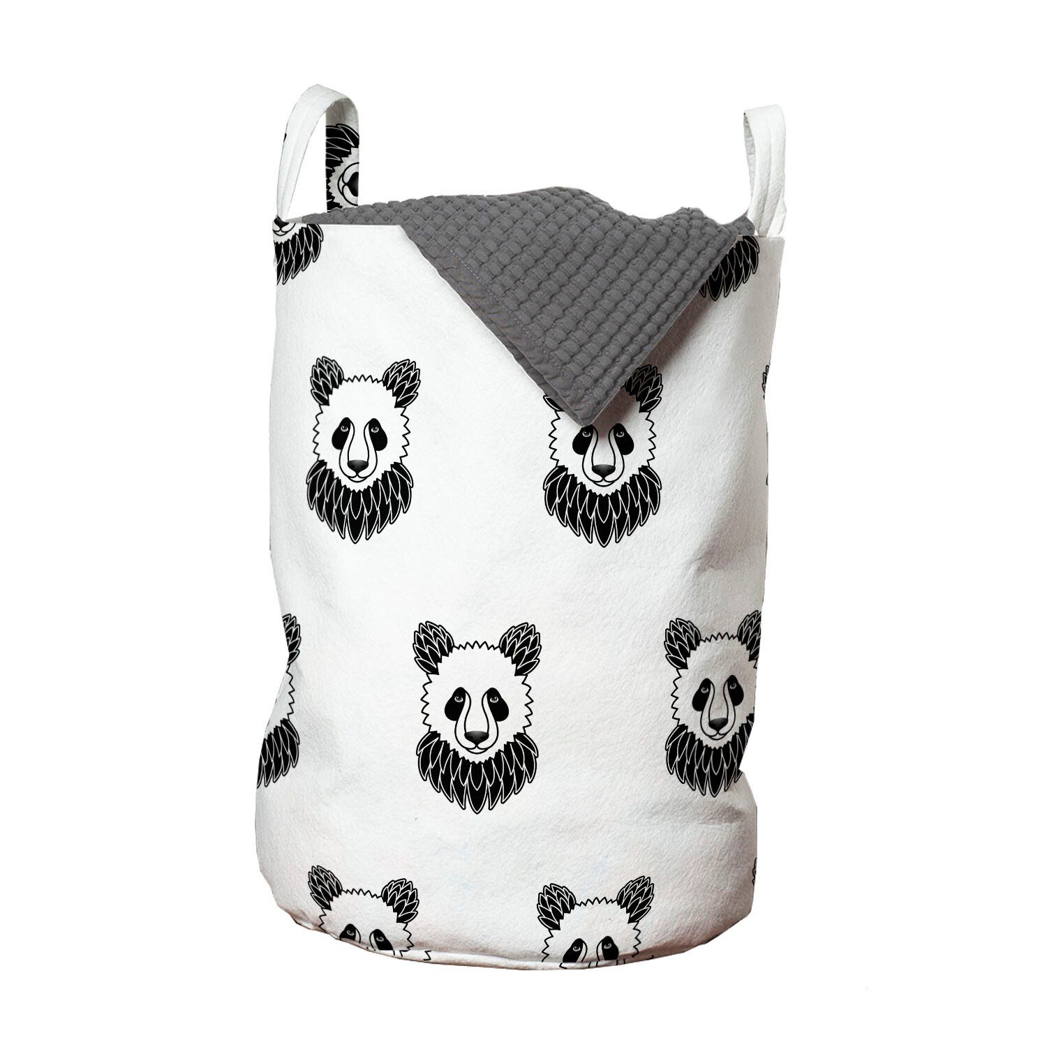 Abakuhaus Wäschesäckchen Wäschekorb mit Griffen Kordelzugverschluss für Tätowieren Panda-Bär Waschsalons, Portraits