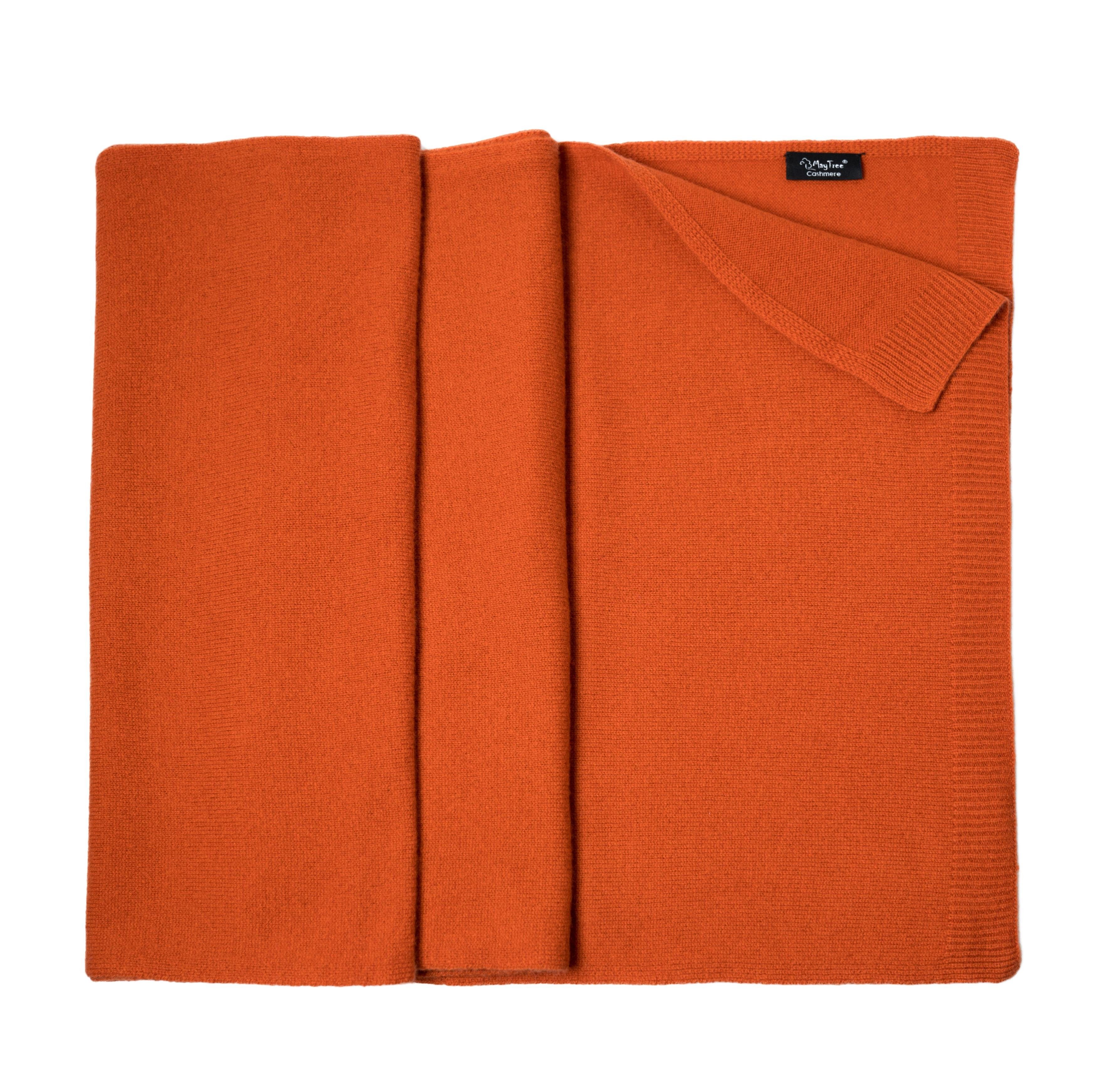 Kaschmirschal Orange (Stück, Farben, Breiter Kaschmirschal Kaschmir Damen und Herren, 100% 1-St), MayTree verschiedene