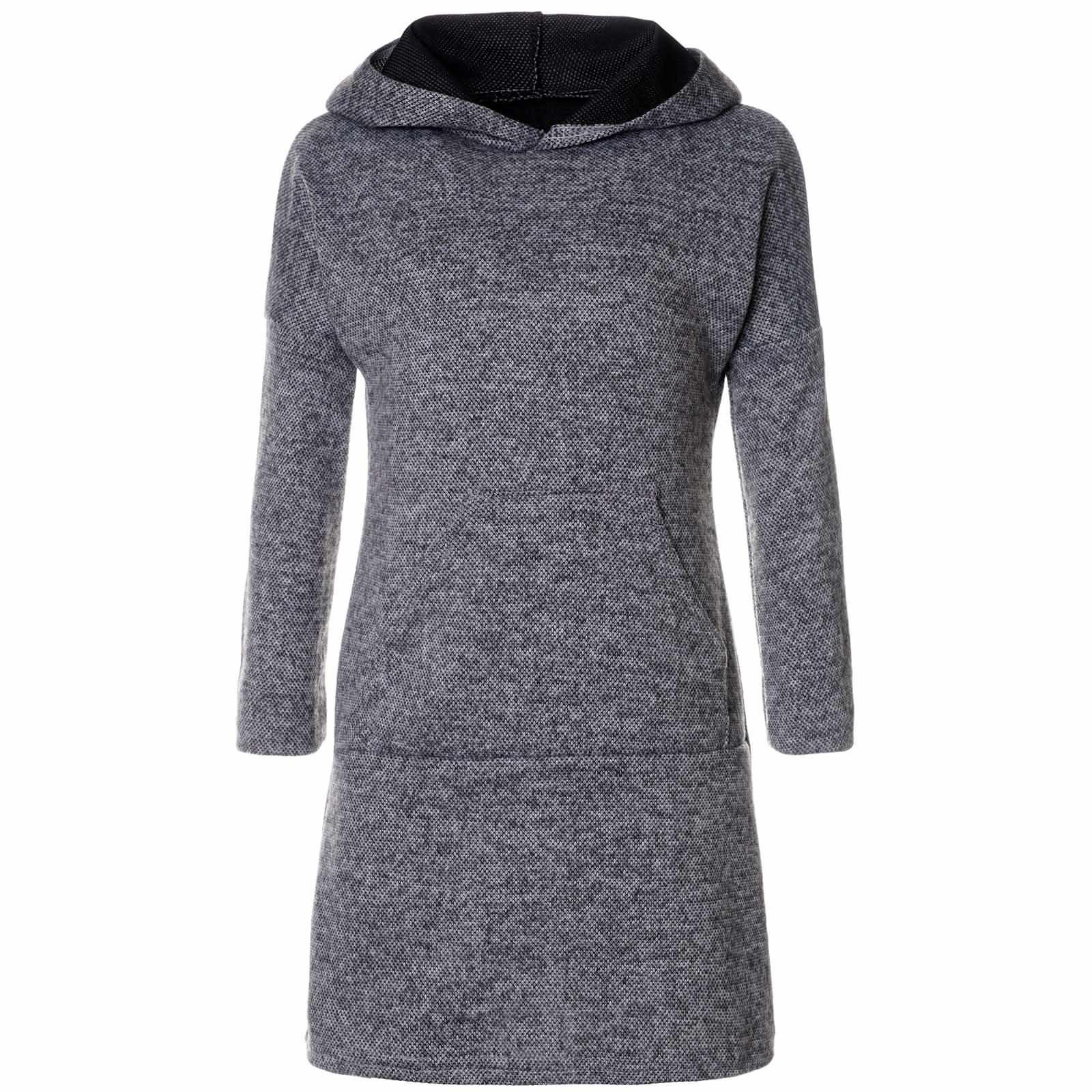 Anthrazit BEZLIT Mädchen Pullover-Kleid Blusenkleid Kapuze (1-tlg) mit Kängurutasche