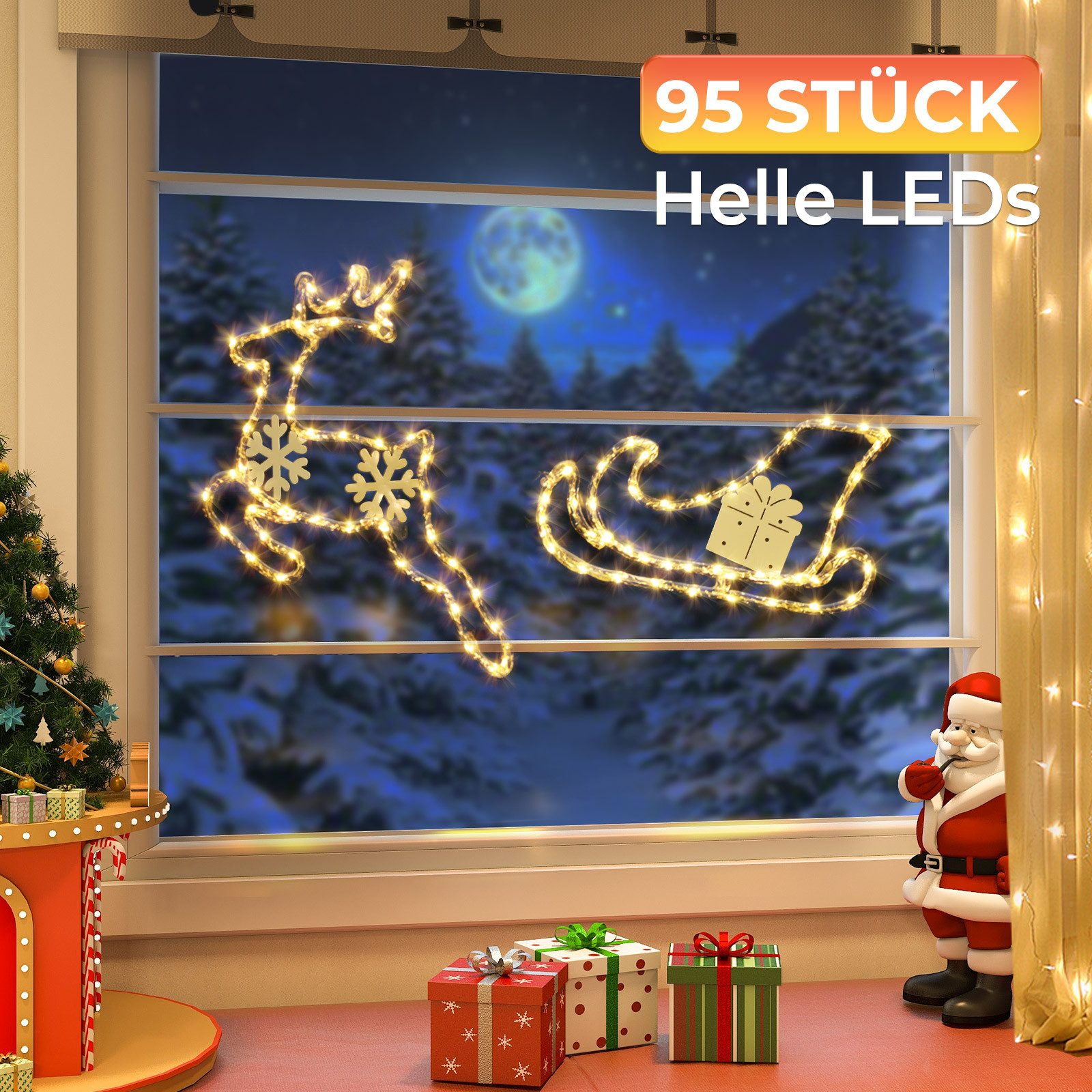 Elegear LED-Lichterkette LED Dekolicht Weihnachtsfigur Weihnachtsbaum/Jesus günstig online kaufen