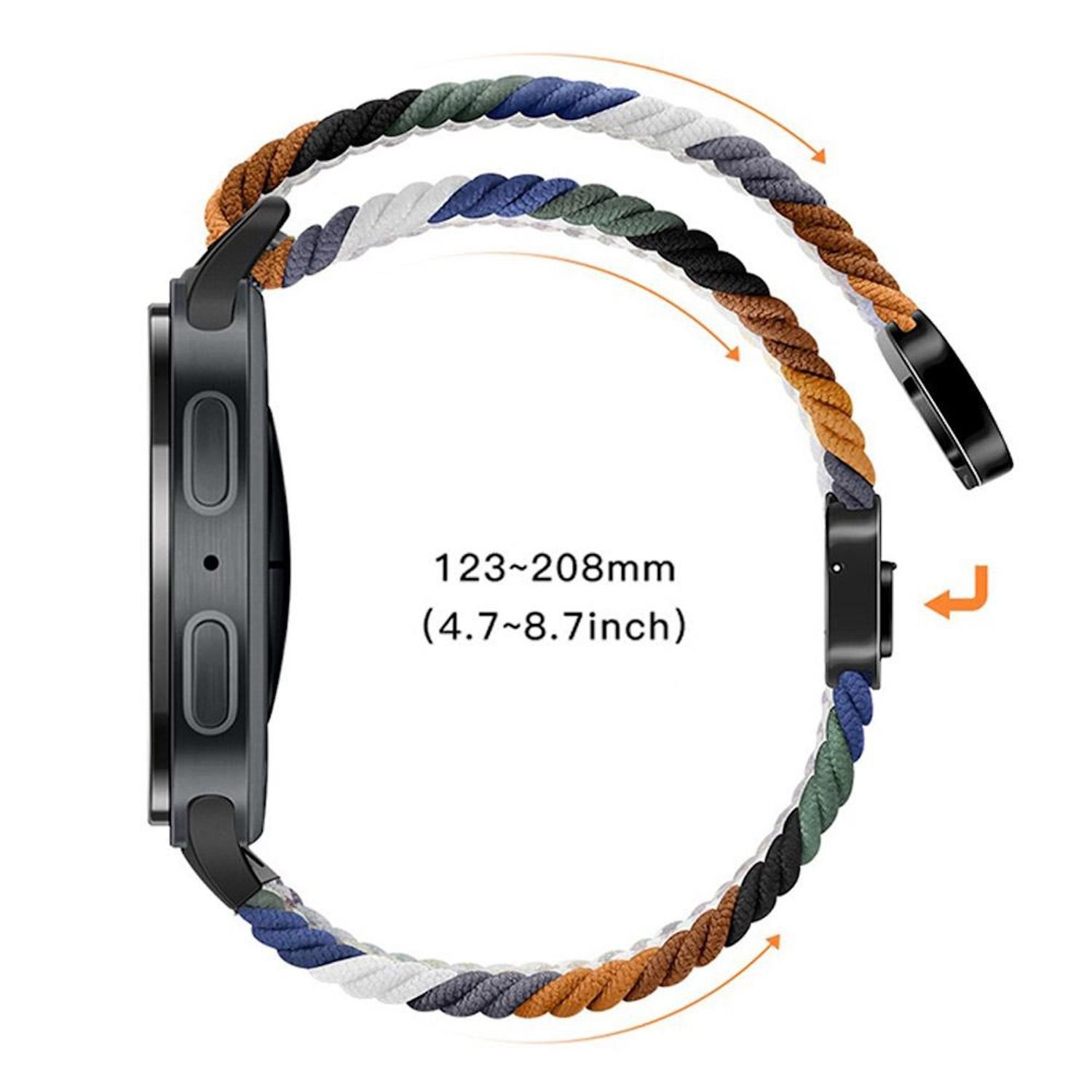 Wigento Smartwatch-Armband Für Samsung Galaxy Watch 8 / 8 Classic Magnetisches Nylon Band Schwarz, Atmungsaktiv, verstellbar, magnetisch
