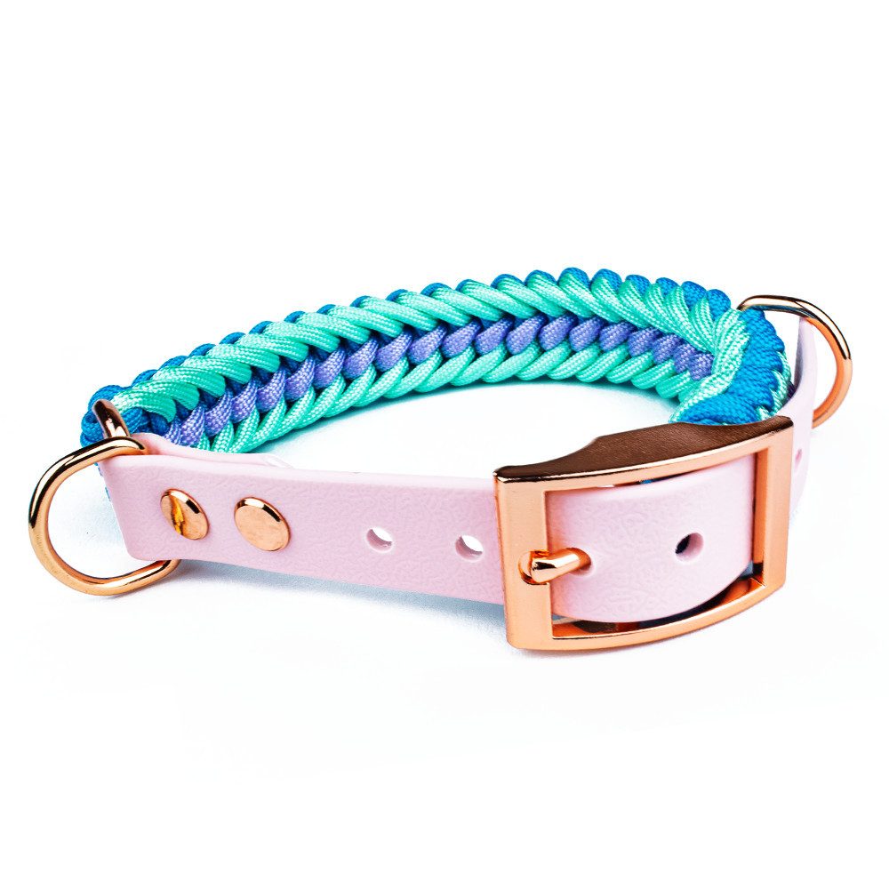 Tierluxe Hunde-Halsband Foxy, Paracord, Biothane, Metall, Handgemacht