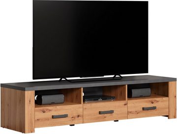 Home affaire TV-Board Ambres (1 St), matte Echtholzoptik, ca. Maße BxH: 180x43 cm, TV Schrank, Eiche