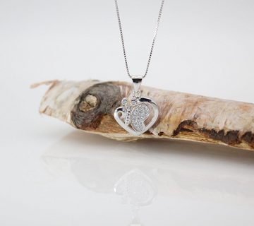 ELLAWIL Herzkette Silberkette Kette mit Herz Anhänger Damen Zirkonia Halskette Mädchen (Kettenlänge 40 cm, Sterling Silber 925), inklusive Geschenkschachtel
