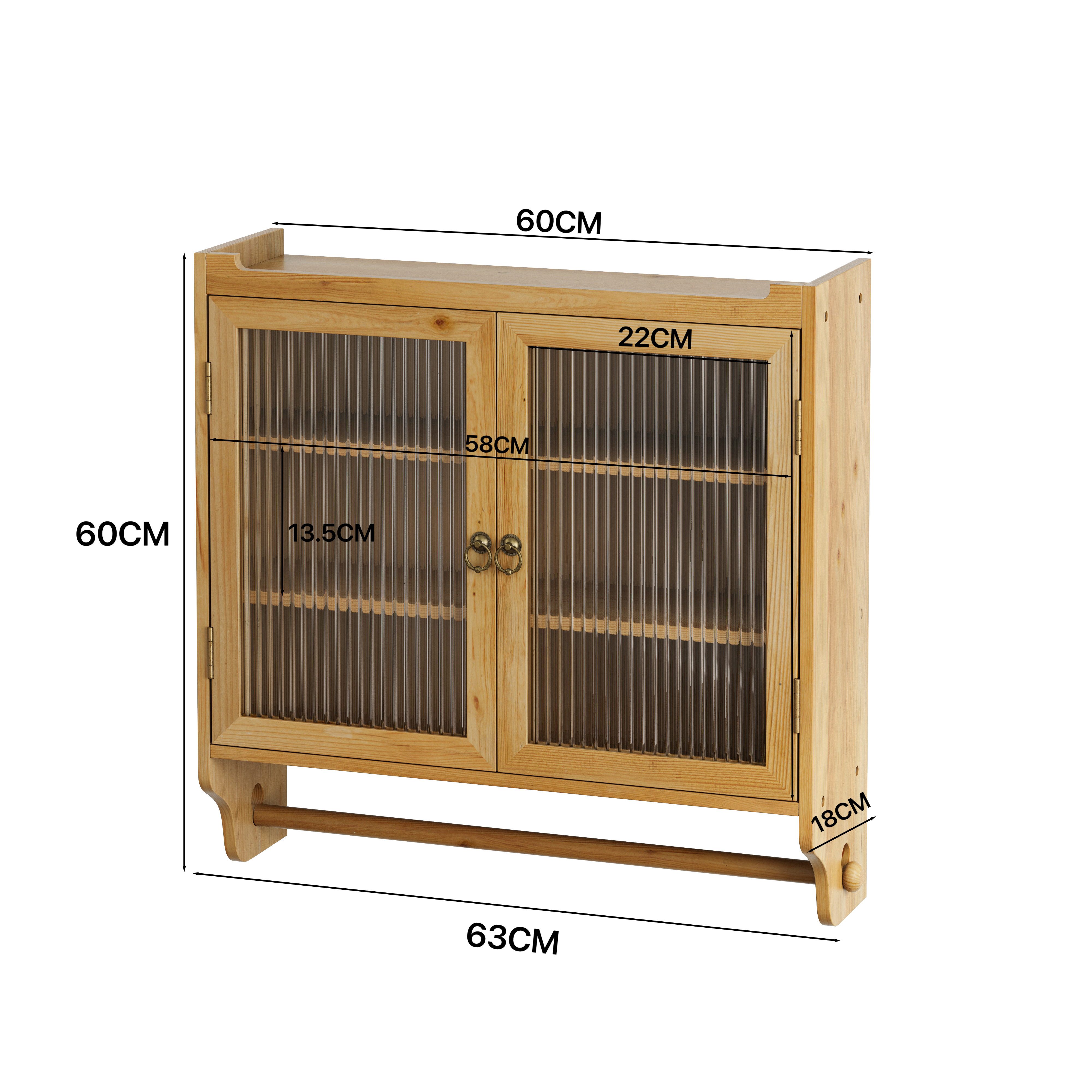 Celya Wandhängeschrank Glas-Wandregal, Hängeschrank küche, 63cm Wandregal m günstig online kaufen