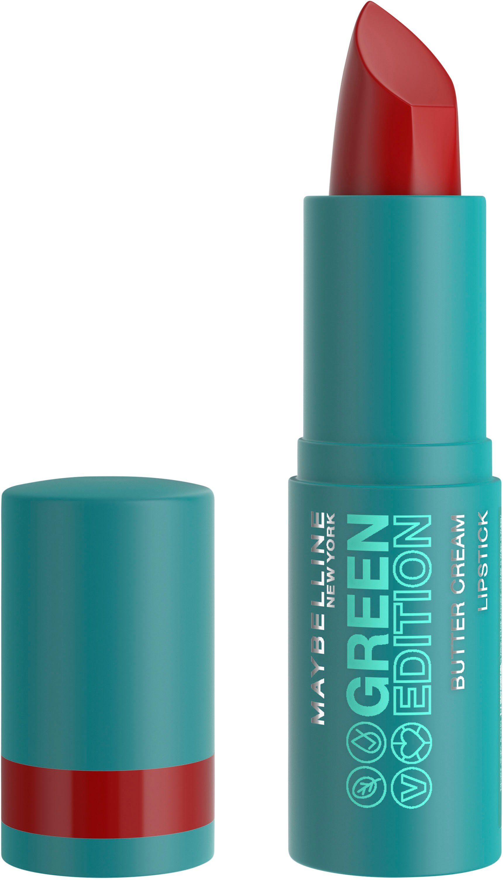 MAYBELLINE NEW YORK Lippenstift York Green vegane Formel, Lipstick, Recycling-Mix New Edition: Buttercream Maybelline