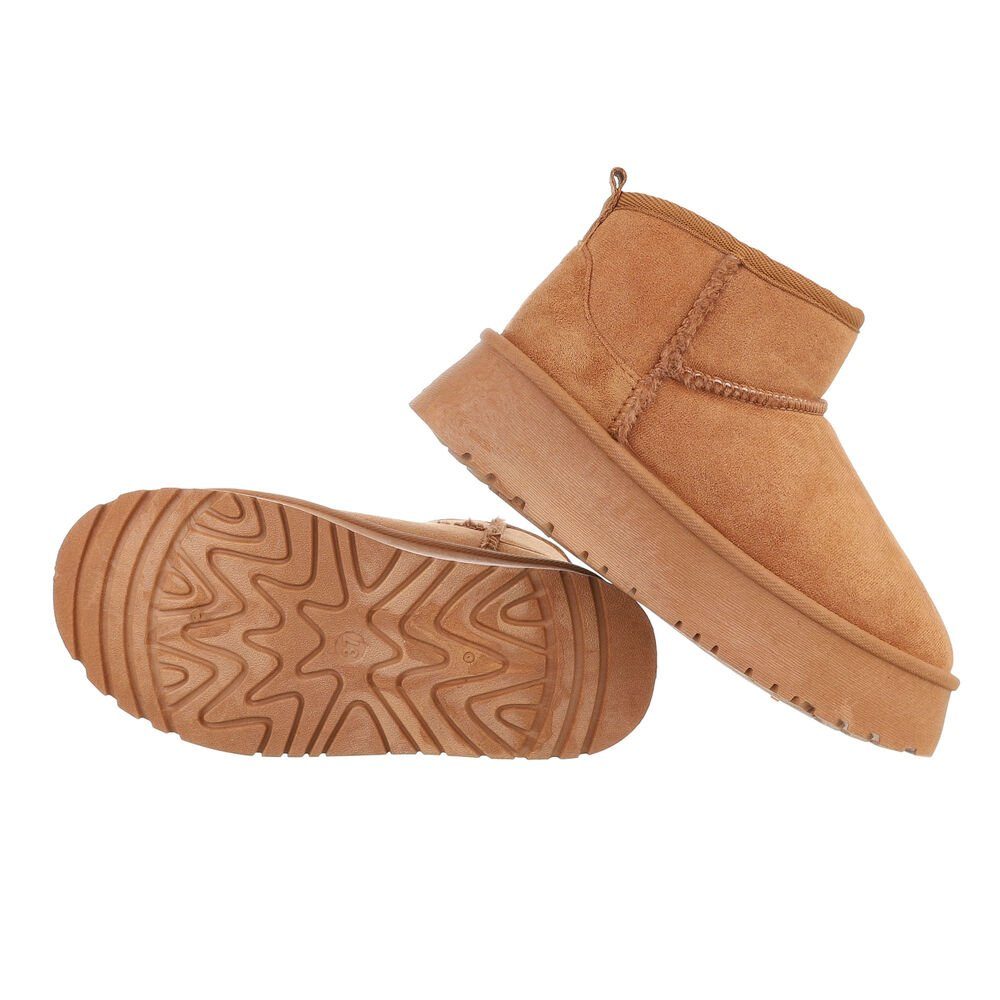 Ital-Design Damen Winterboots Freizeit Snowboots 01_Camel