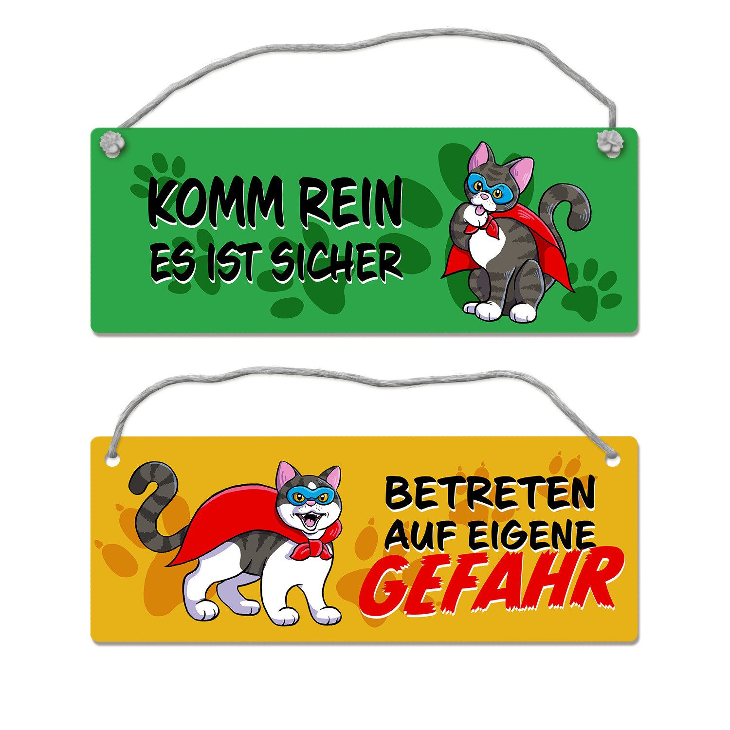 Metallschild Wendeschild mit Kordel Eine perfekte Geschenkidee für Kinder und die