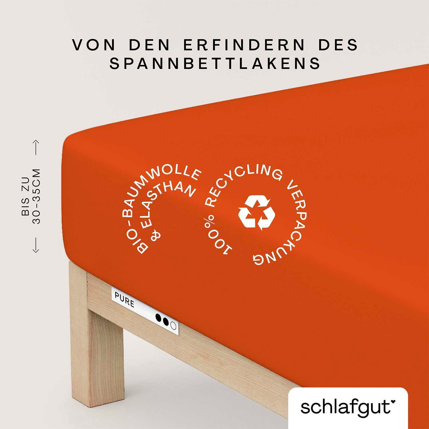 Schlafgut Spannbettlaken PURE Bio-Baumwolle mit Elasthan, günstig online kaufen