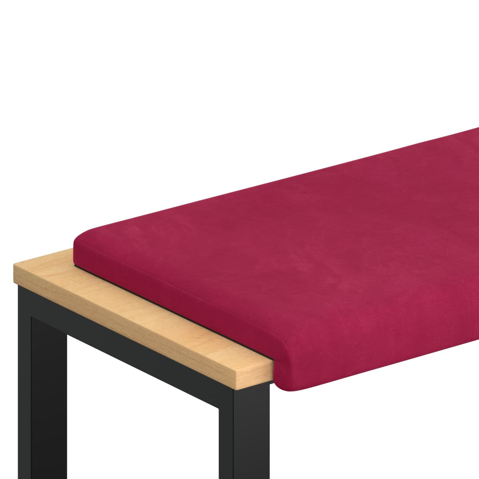 vidaXL Sitzauflage Bankkissen Samt Weinrot Tiefe 35 cm, (1 St)