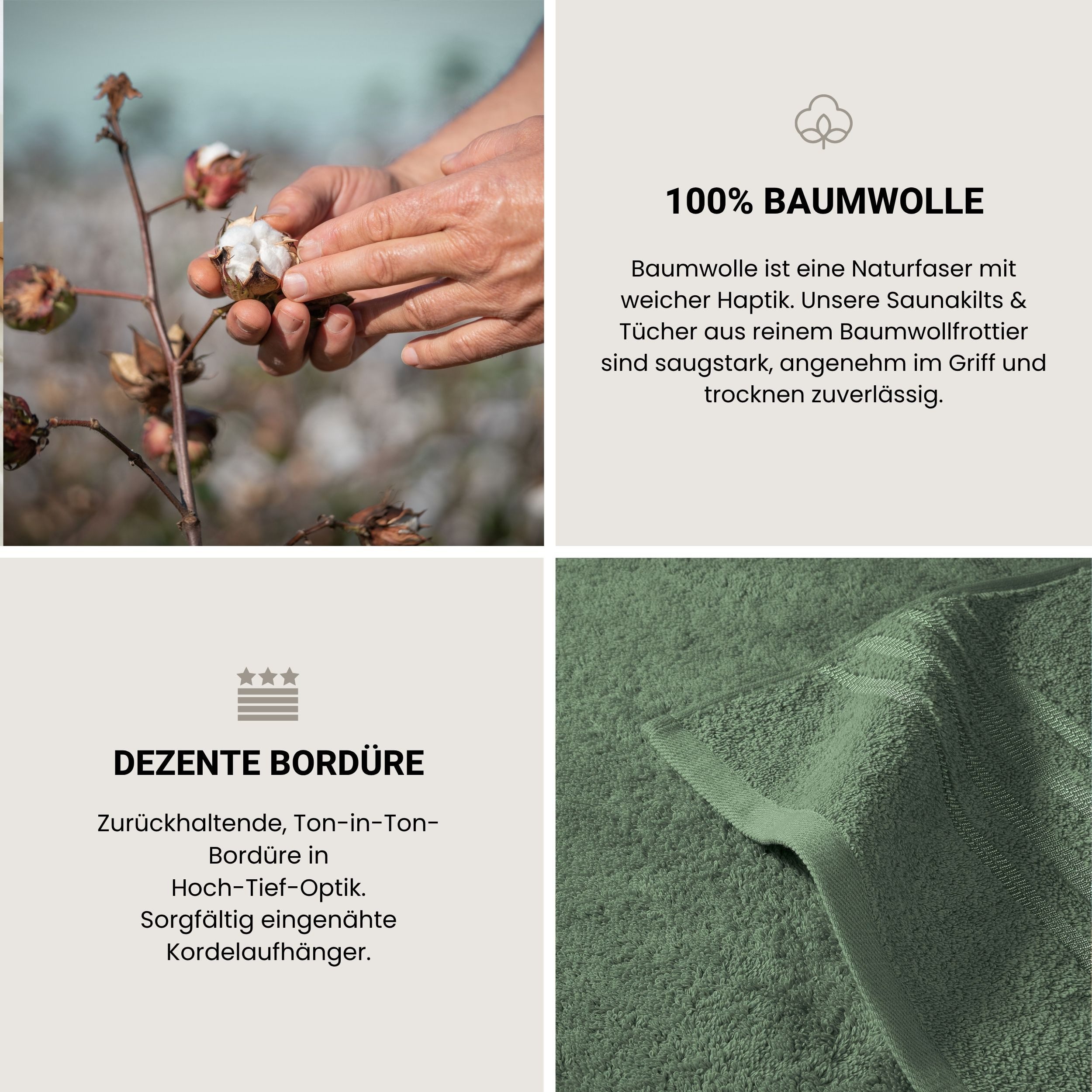 Schiesser Gästehandtücher Milano aus 100% Baumwolle mit eleganter Bordüre in Hoch-Tief-Optik, Frottier (Set, 5-St), OEKO-TEX® MADE IN GREEN – Bild 4 von 5