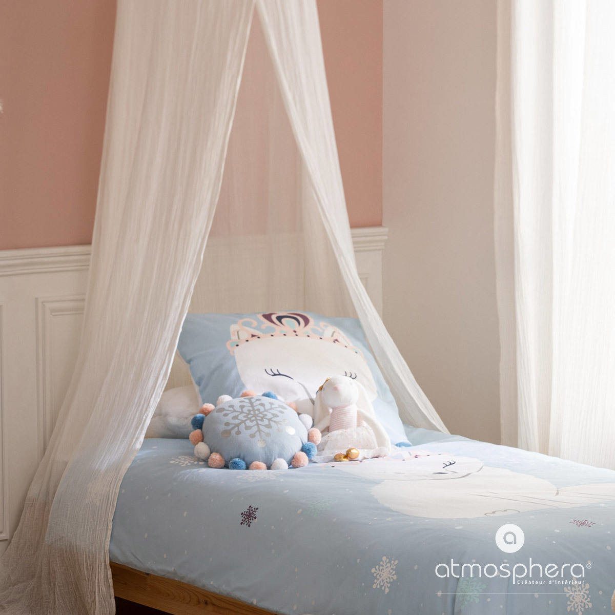 Atmosphera Créateur d'intérieur Dekokissen Dekokissen mit Pompons HIVER, rund – Bild 2 von 3