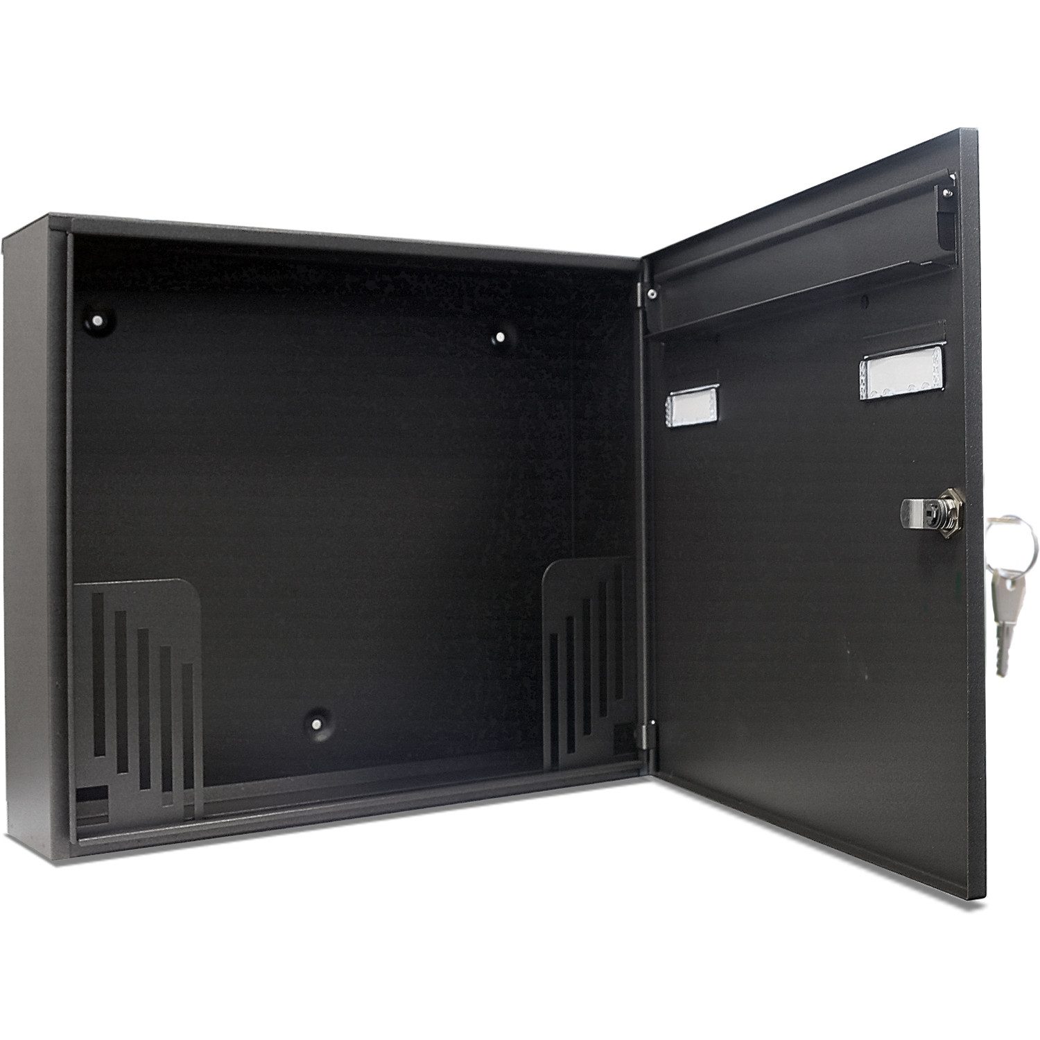 AL Briefkastensysteme Wandbriefkasten 2 Fach Basic Briefkasten A4 DB Farbe 703 Eisenglimmer Grau wetterfest