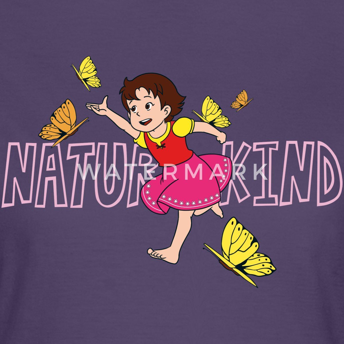 Spreadshirt T-Shirt Heidi Naturkind Schmetterlinge Frauen günstig online kaufen