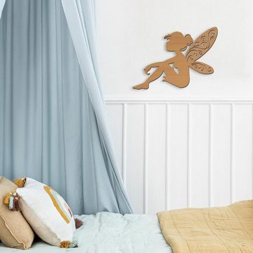 Namofactur LED Nachtlicht Fee Elfe Kinderzimmer Wohnzimmer Wanddeko Lampe I MDF Holz, LED fest integriert, Warmweiß