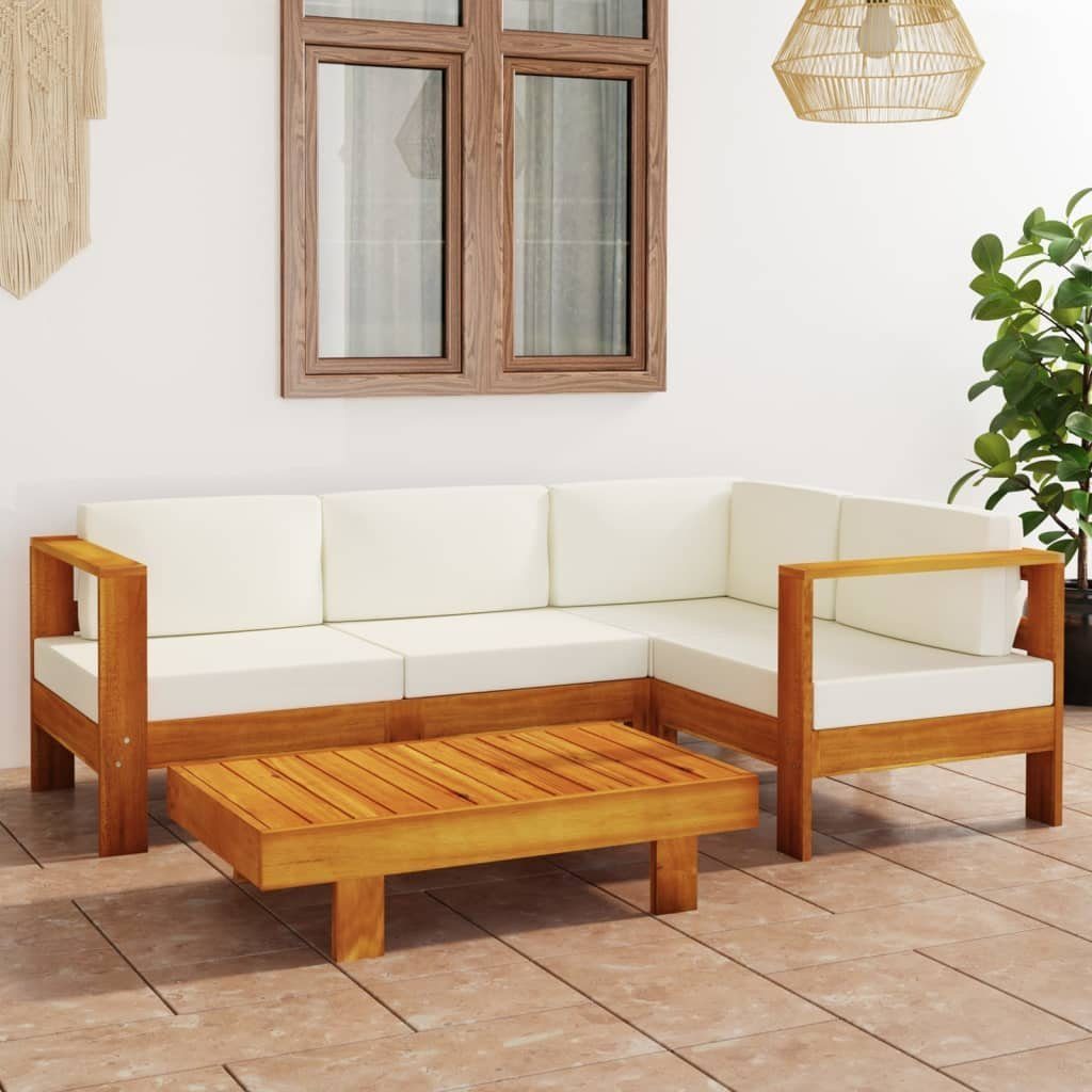 furnicato Gartenlounge-Set 5-tlg. Garten-Lounge-Set mit Kissen 100x60 cm Massivholz, (1-tlg)