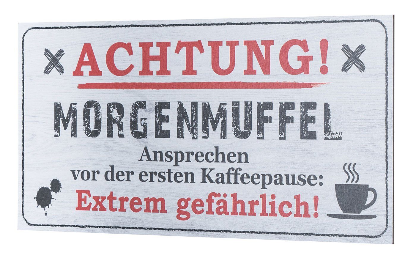 Levandeo® Wandbild, Wandbild 40x20cm Morgenmuffel Spruch günstig online kaufen