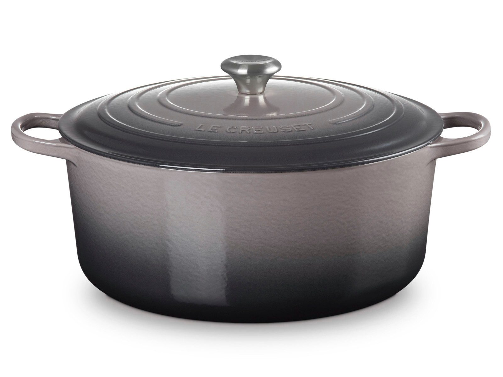 LE CREUSET Bräter Bräter Signature rund flint 34cm, Emailliertes Gusseisen