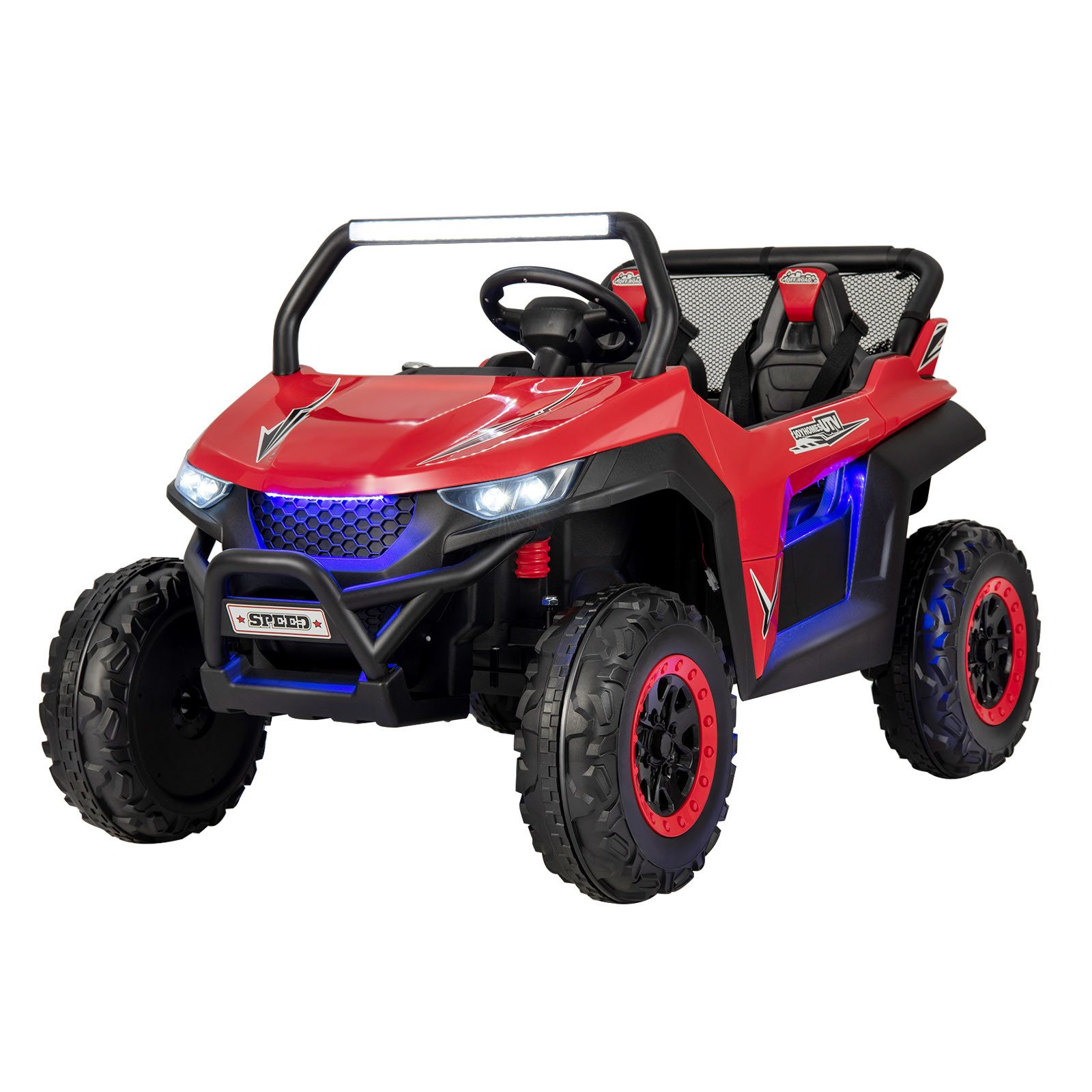 COSTWAY Elektro-Kinderauto 12V Kinderquad, 2 Sitzer, 2-4 km/h