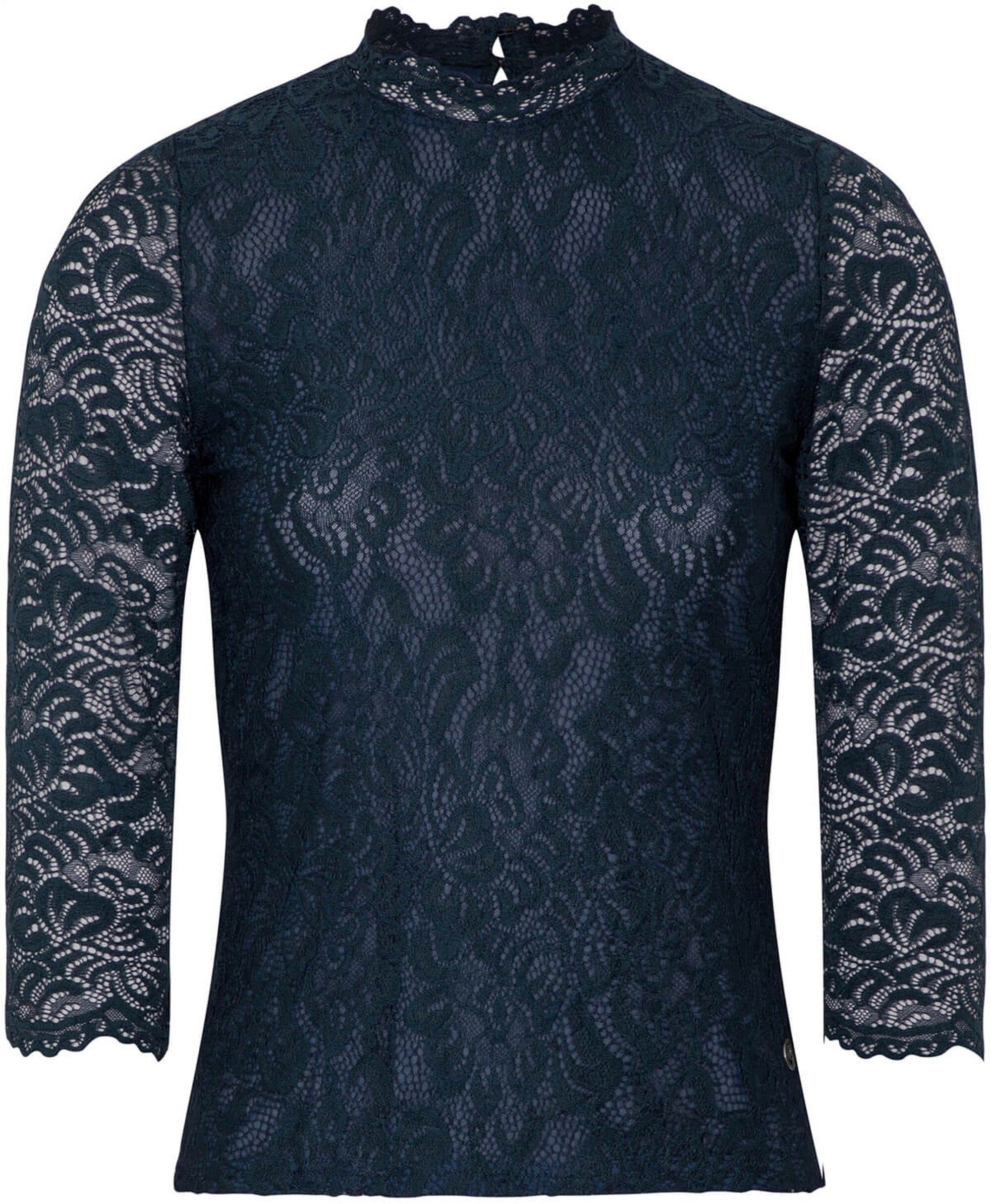T-Shirt SPIETH & WENSKY Spitzen Shirt Amberg marine in raffinierter Optik