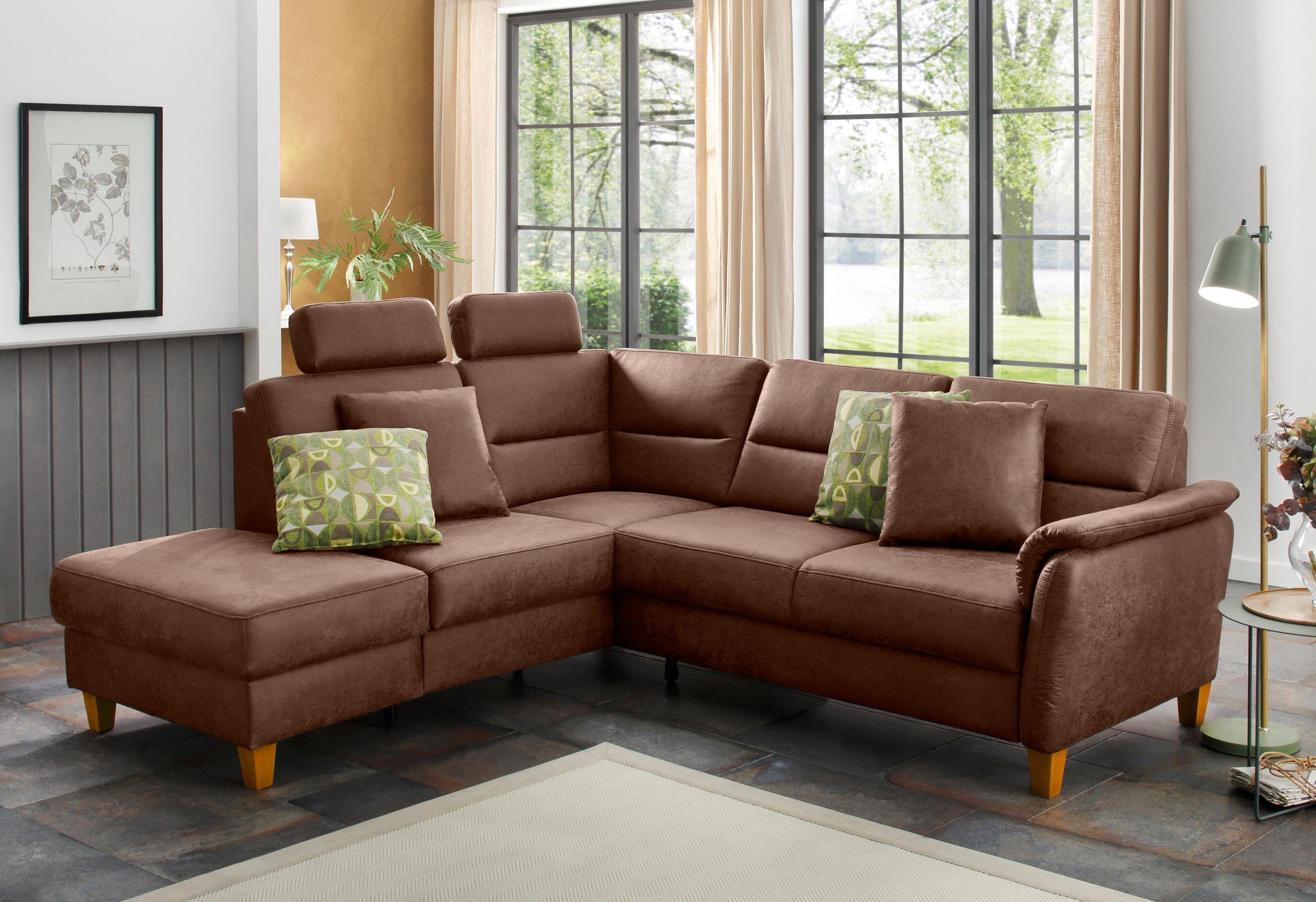 Home affaire Ecksofa Palmera L-Form, Federkern, günstig online kaufen