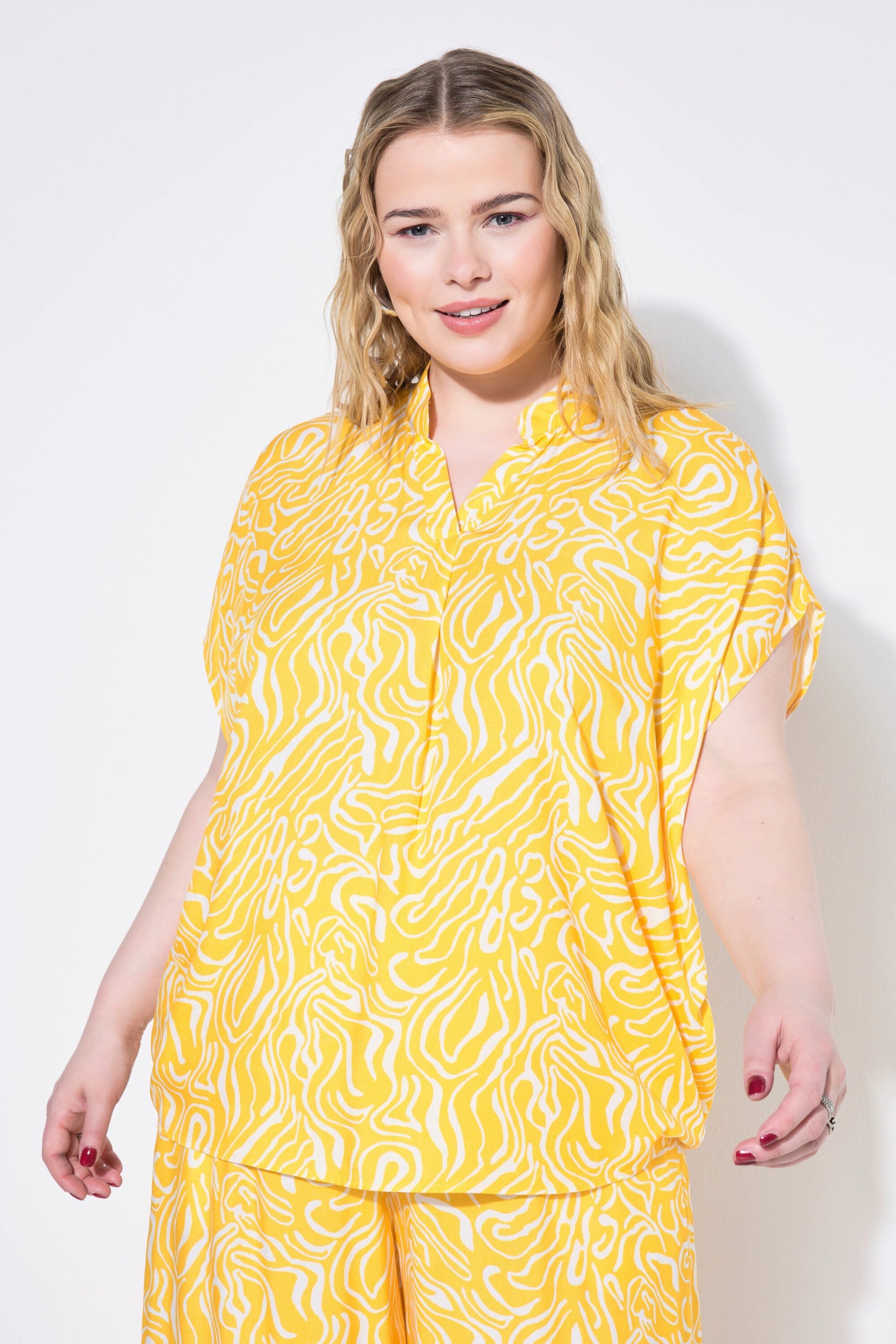 Studio Untold Hemdbluse Blusenshirt oversized Wave-Print günstig online kaufen