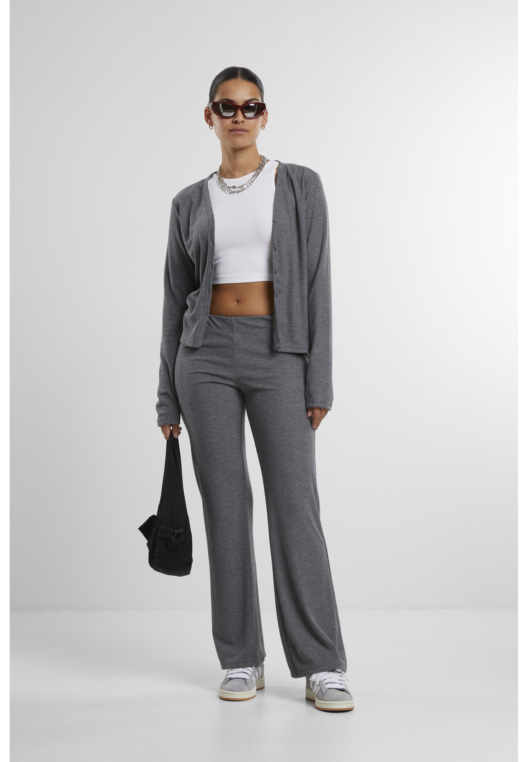 URBAN CLASSICS Strickjacke Urban Classics Ladies Rib Cardigan (1-tlg)