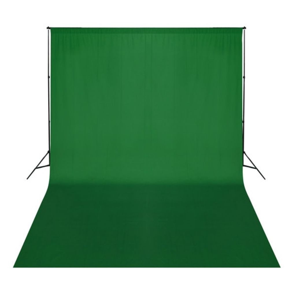 vidaXL Fotohintergrund 500 x 300 cm Fotohintergrund Baumwolle Grün 500x300 cm Chroma-Key Foto