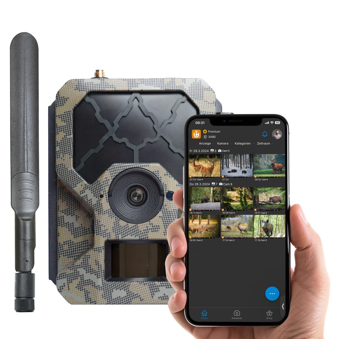 ICUserver Wildkamera (4G Wildkamera Cam-S – Full HD, Nachtsicht & 16 GB SD, IP66 wasserdicht)