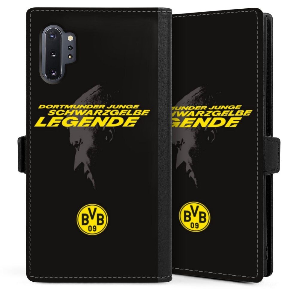 DeinDesign Handyhülle Marco Reus Borussia Dortmund BVB Danke Marco Schwarzgelbe Legende, Samsung Galaxy Note 10 Plus Hülle Handy Flip Case Wallet Cover