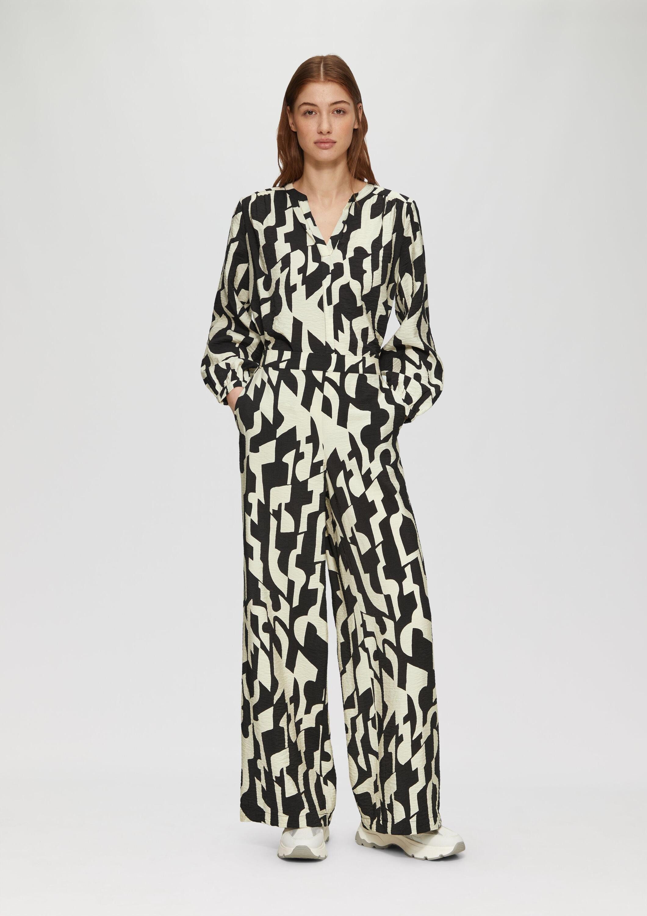 s.Oliver Chinos Hose Wide-Leg-Hose im Loose Fit mit Elastikbund günstig online kaufen