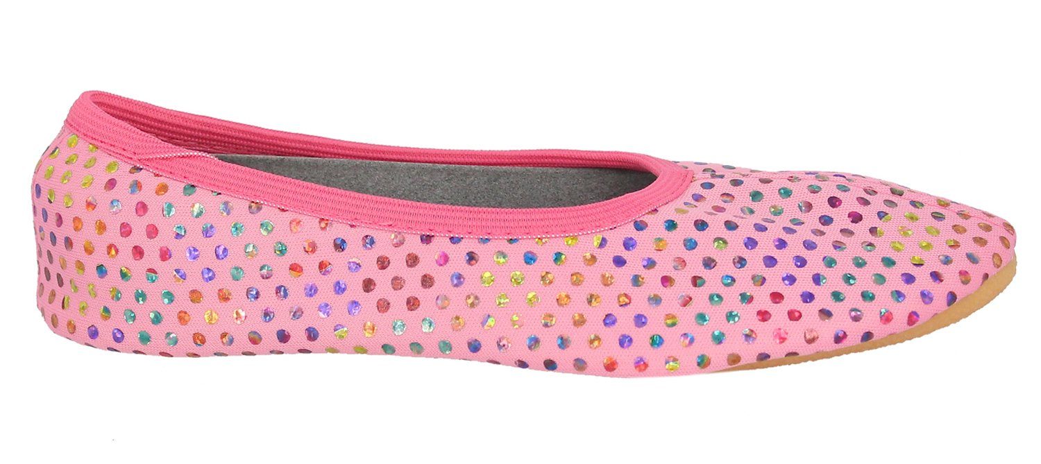 Beck Schläppchen Punkt Multi Gymnastikschuh rutschfest, Handgenäht in Deutschland
