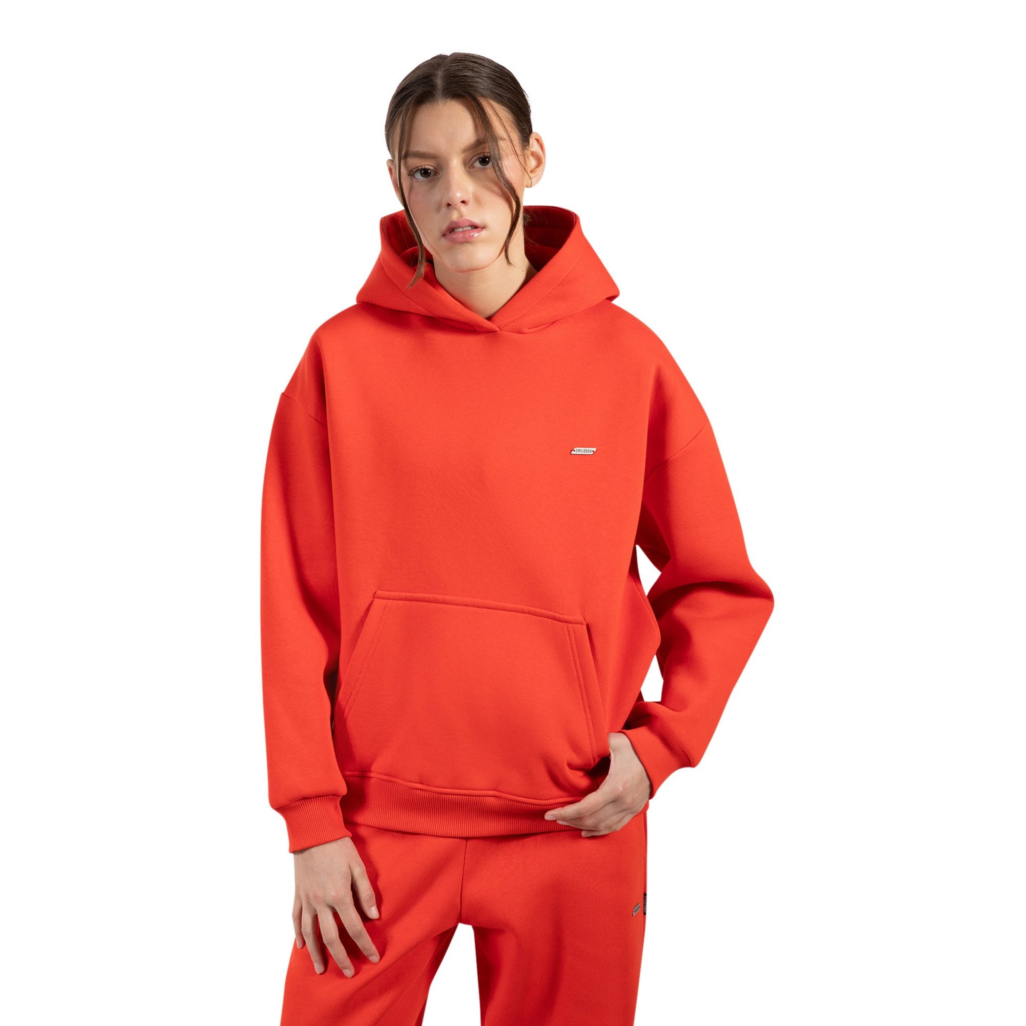 Smilodox Hoodie Lyanna, Oversize Kapuzenpullover Langarm Sweatshirt, weicher Stoff Kängurutasche Bündchen Pulli warm und bequem Streetstyle Alltag