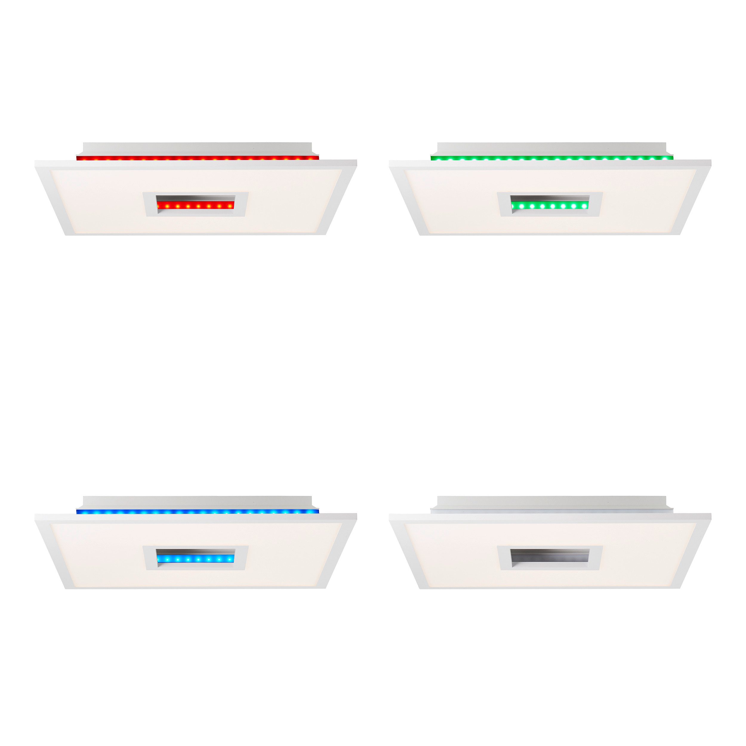 Brilliant LED Panel Ellia, CCT - über Fernbedienung, Dimmfunktion, Farbwechsel, Memoryfunktion, Nachtlichtfunktion, Timerfunktion, LED fest integriert, warmweiß - kaltweiß, LED Aufbaupaneel, 45 x 45 cm, 2400 lm, dimmbar, 2700-6500 K, CCT, RGB