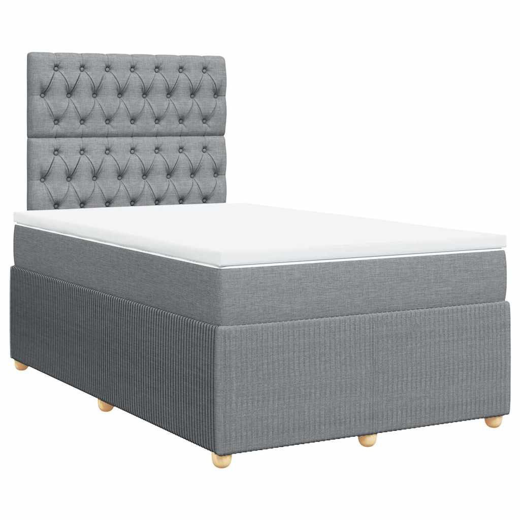 vidaXL Bett Boxspringbett mit Matratze Hellgrau günstig online kaufen