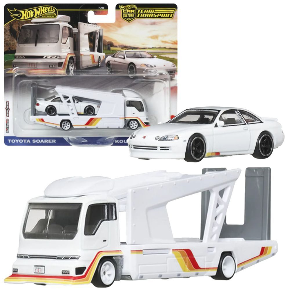 Hot Wheels Spielzeug-Rennwagen Toyota Soarer + Kousoku Hauler Hot Wheels Team Transport Fahrzeuge