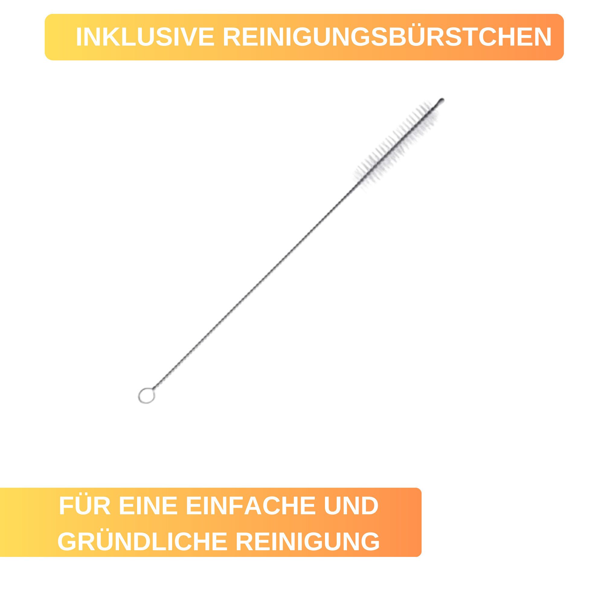 Thiru Trinkhalme - wiederverwendbar & umweltfreundlich - Reinigungsbürste inkl. (Sets), (6-tlg) – Bild 3 von 5