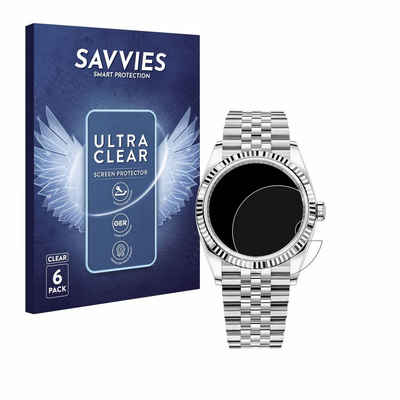 Savvies Schutzfolie für Rolex Datejust 36, Displayschutzfolie, 6 Stück, Folie klar
