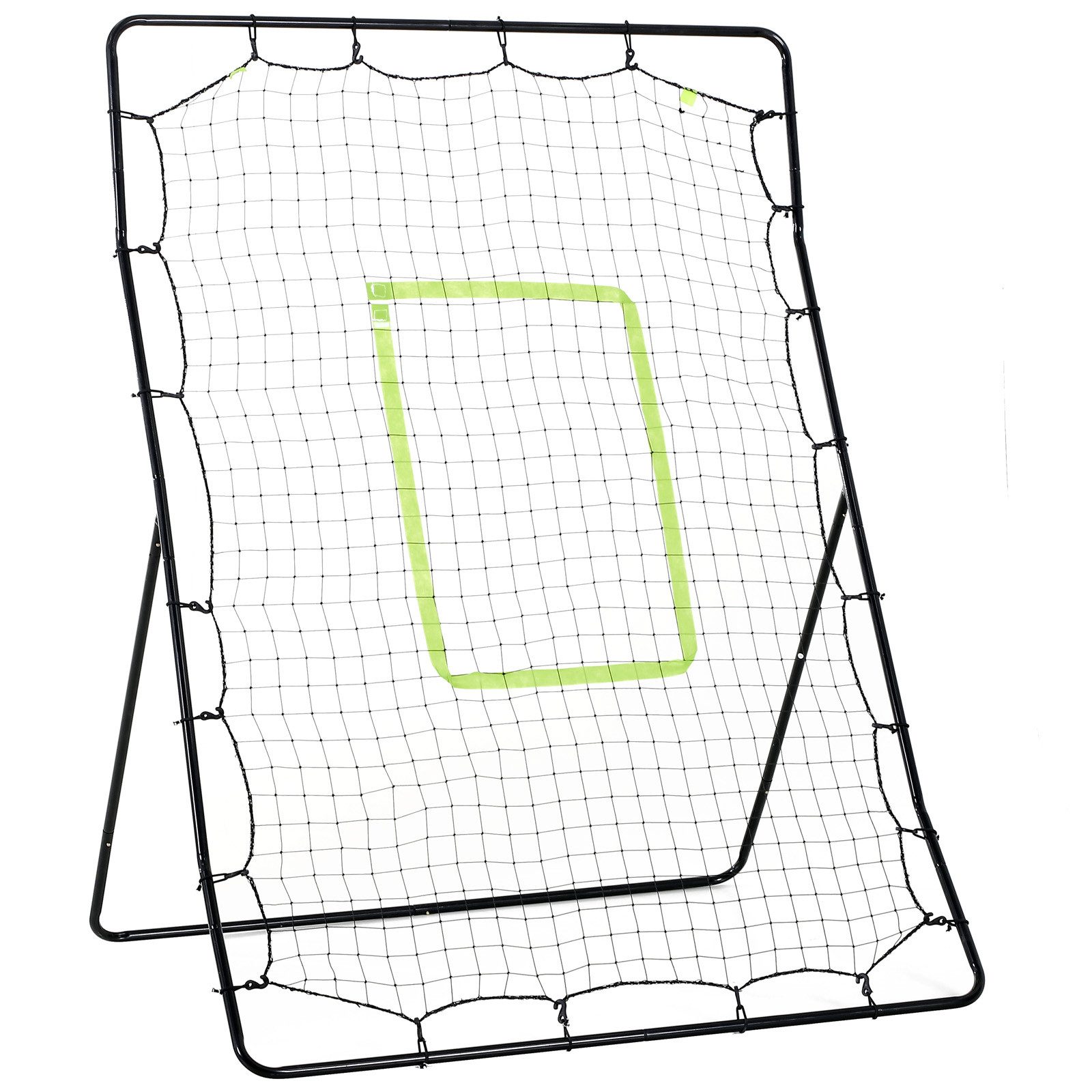 HOMCOM Rebounder Baseball Rebounder mit Schlag-Zone, (PitchBack, 1-St., Tragebar Rückprallwand Netz), für Baseball, Fußball, Metall, Schwarz, 123 x 174 cm