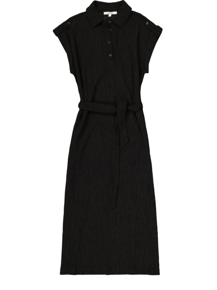Garcia Partykleid schwarz,Casual,Lyocell,Unifarben,Hemdblusenkragen,Kurz,Casual Fit