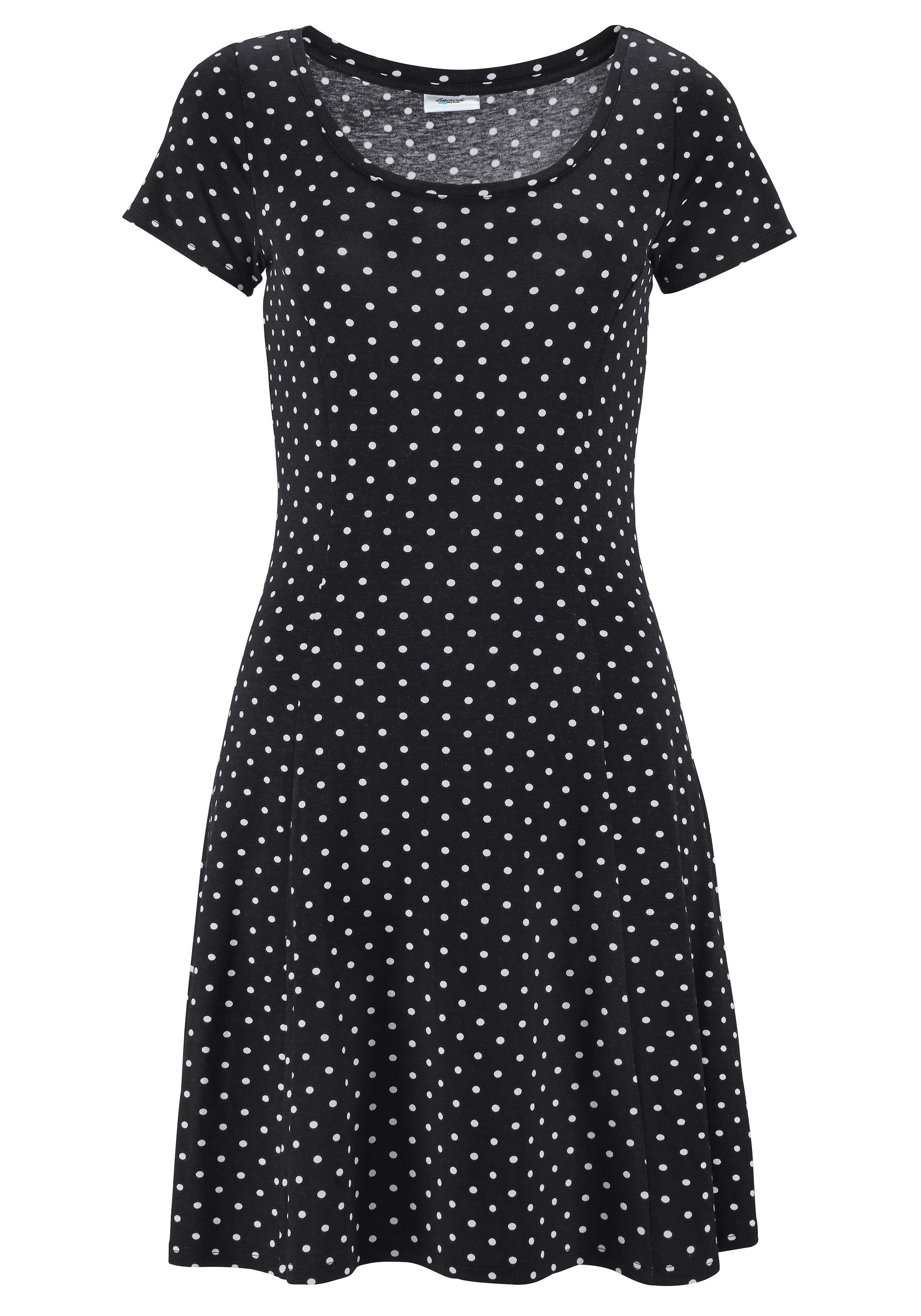 Beachtime Sommerkleid mit Pünktchenprint aus Jersey, günstig online kaufen